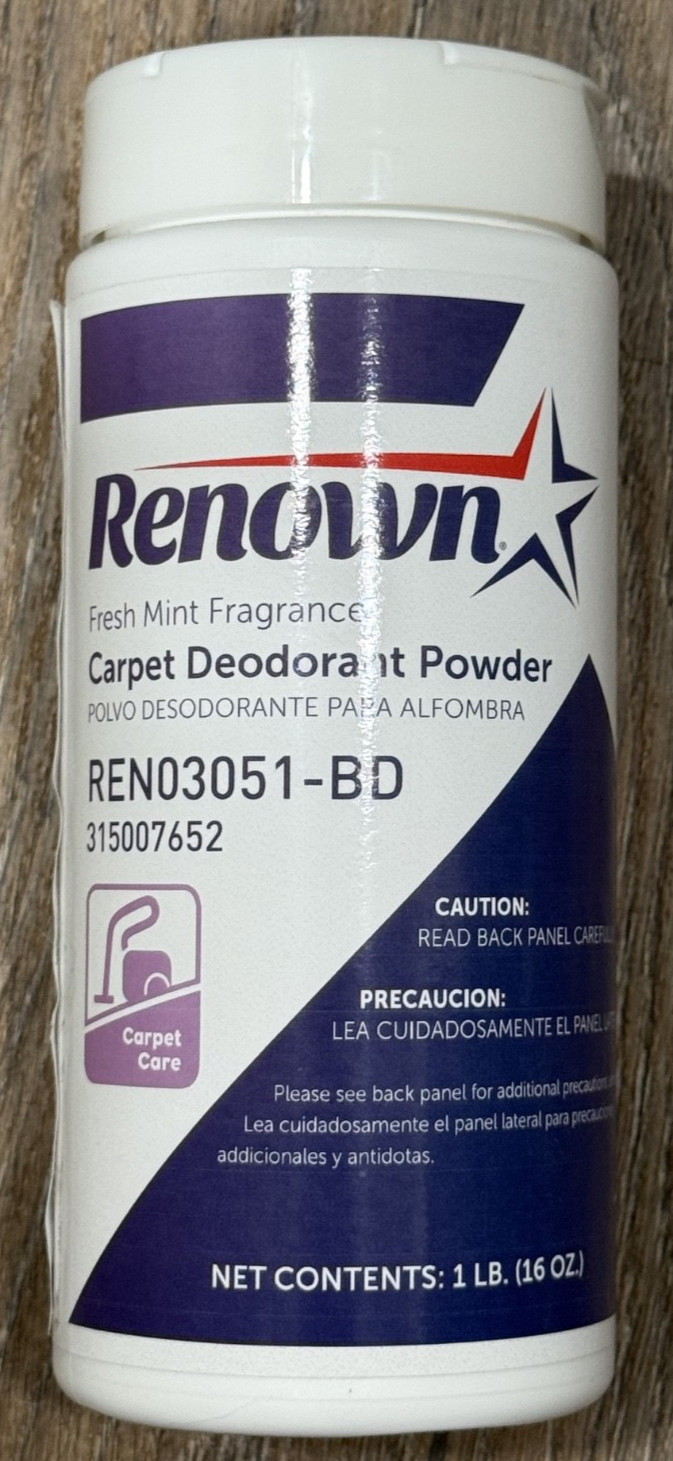 (3 Bottles) Renown 1 lb. Fresh Mint Carpet Deodorant Powder (3 pounds Total)