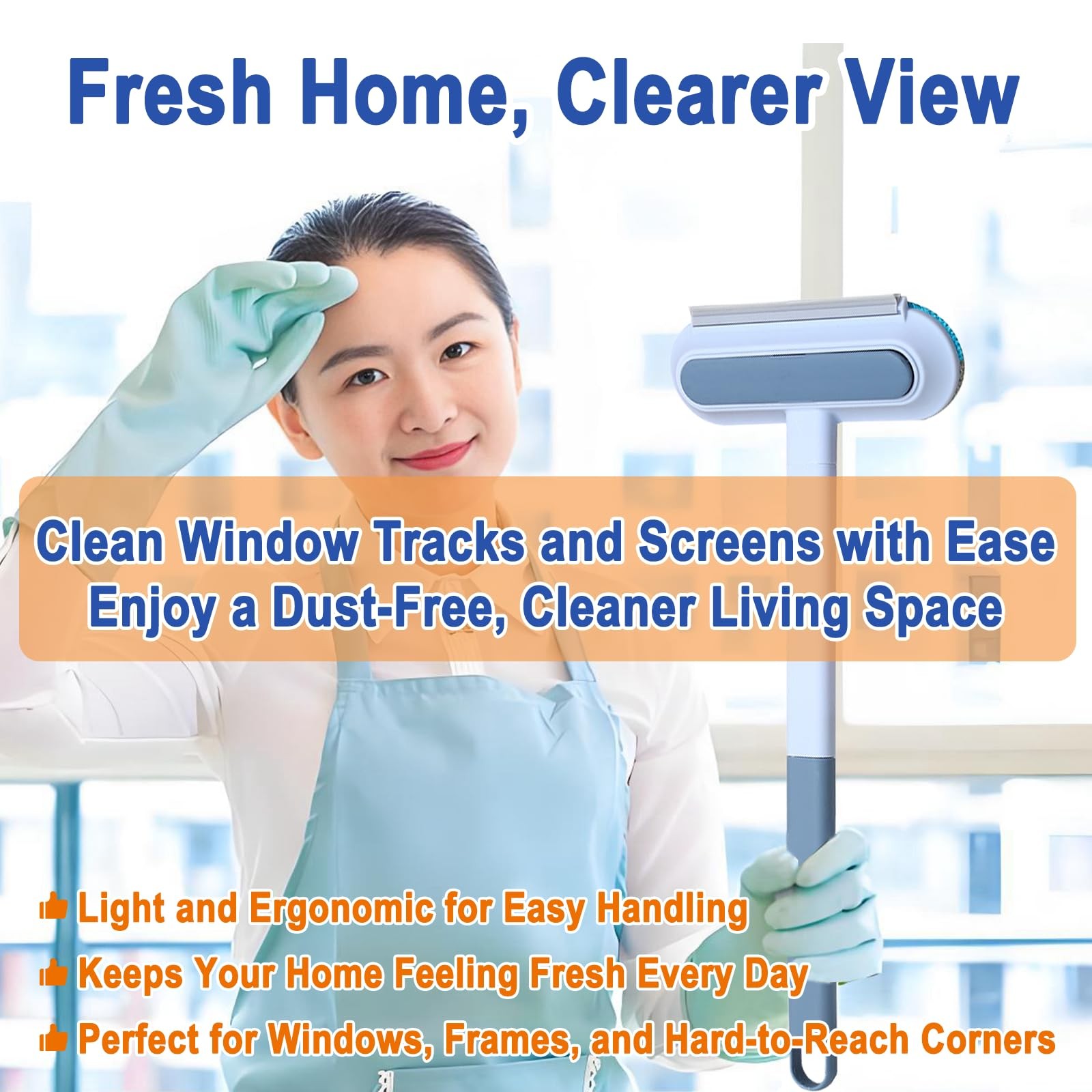Window Screen Cleaning Brush Kit, Household Wet & Dry Cleaning Tool for Windo…