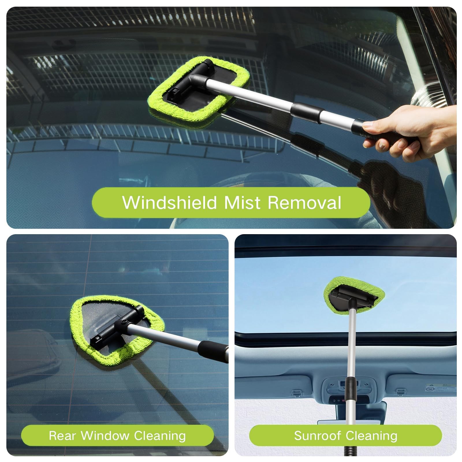 10pcs Windshield Cleaner Tool, Car Window Cleaning Wash Kit with 4 Reusable M…