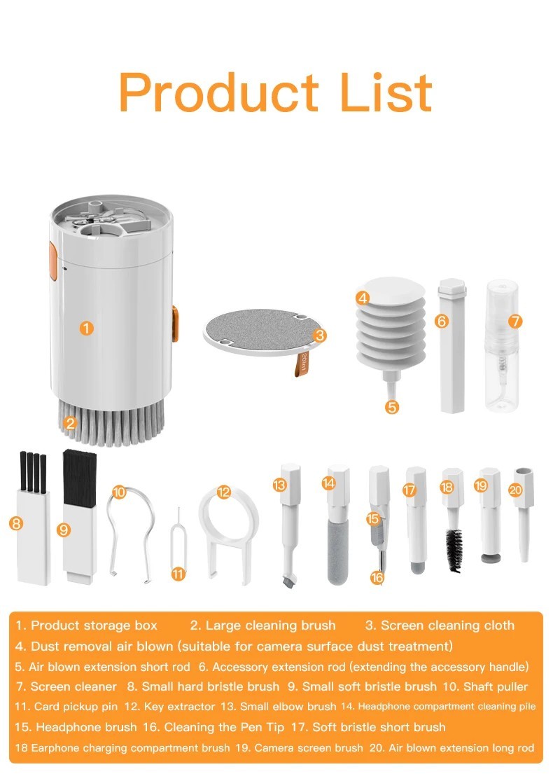20 in 1 Keyboard Cleaning Kit Screen Earbuds Phone Laptop Cleaning Tool Set