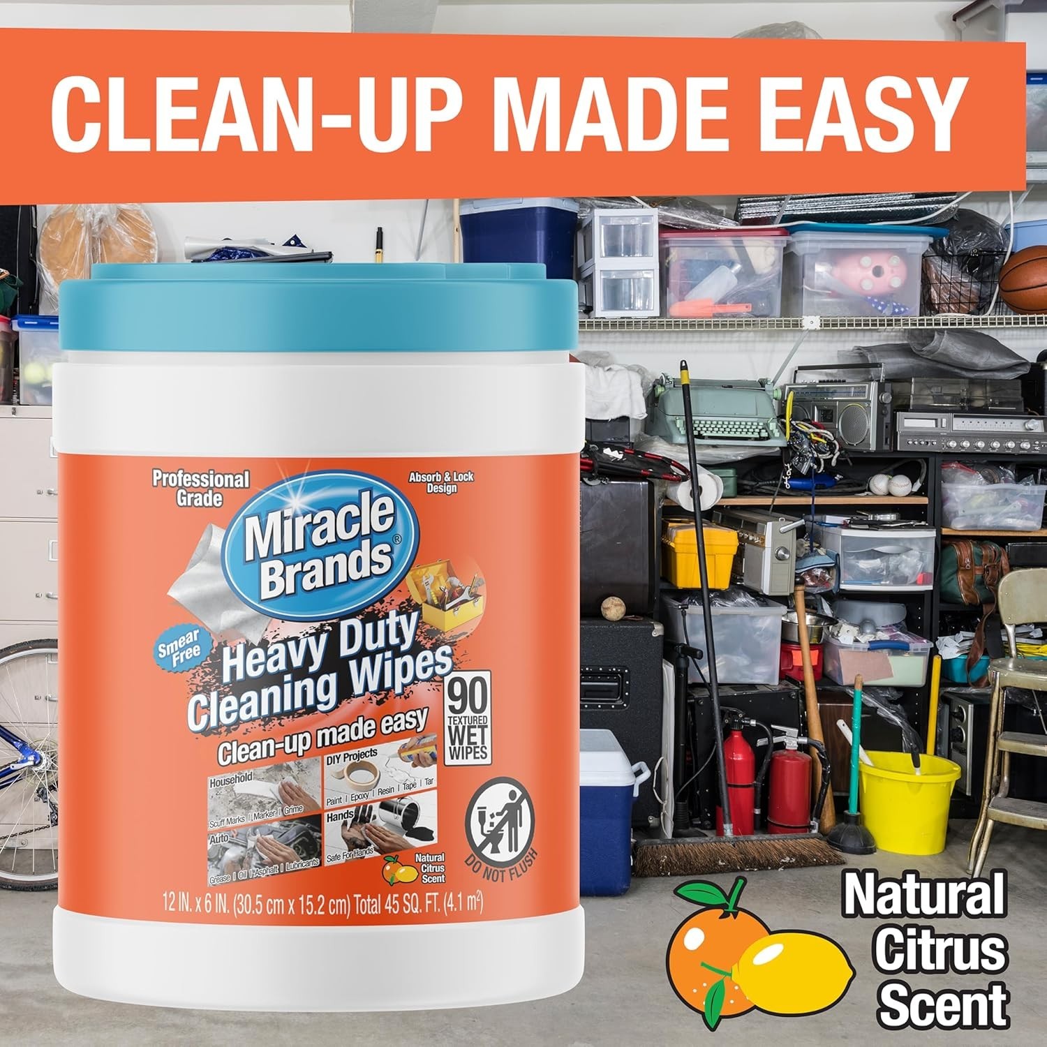 Heavy Duty 90 Count Wipes for Cleaning Appliances, Counters, and Floors