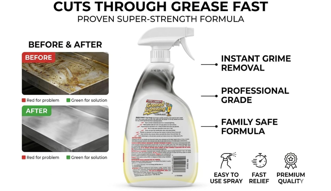 Greased Lightning Super Strength Multi-Purpose Cleaner & Degreaser, 32 Fl oz 2pk