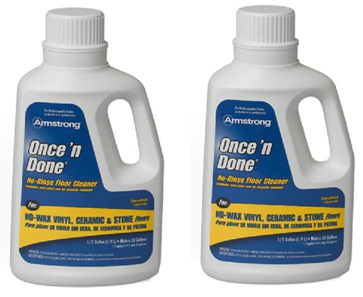 Armstrong 330408 Once’N Done Citrus Scent Floor Cleaner Liquid 1 gal – Pack of 2