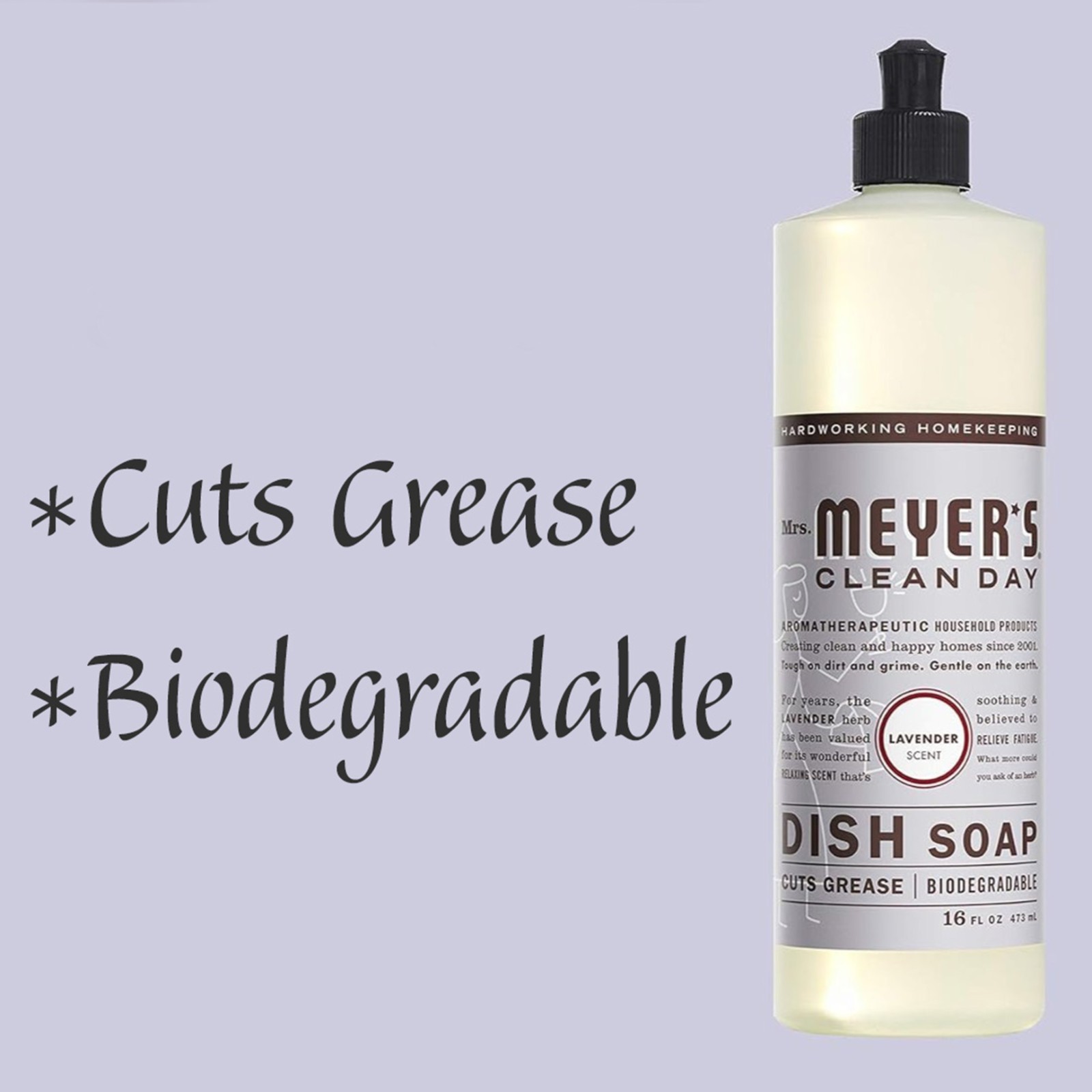 Lot of 2 Mrs. Meyer’s Clean Day Dish Soap Lavender 16 fl oz (473 ml)