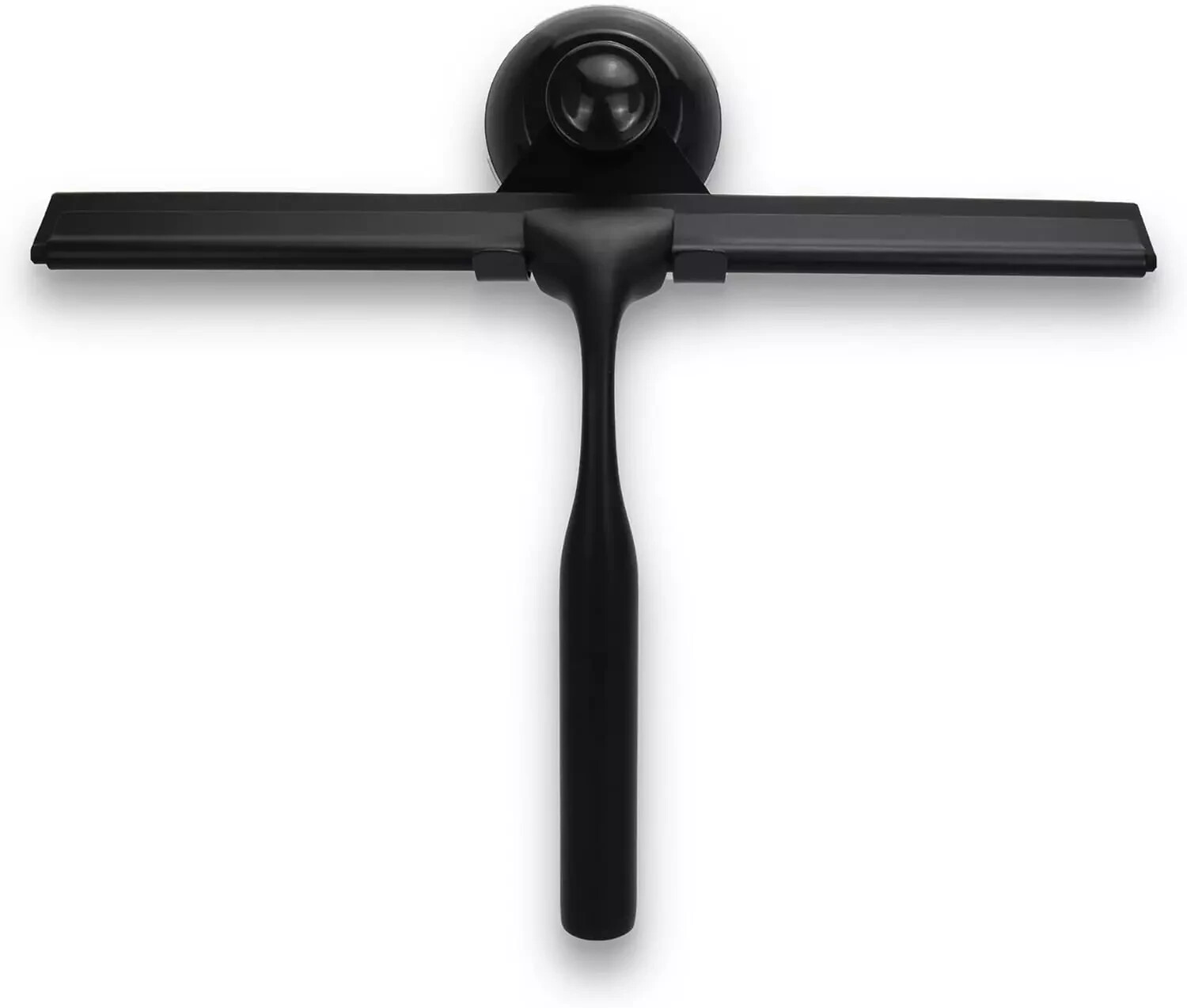 Matte Black Shower Squeegee for Glass Doors with Adhesive Hooks, Squeegee for Sh