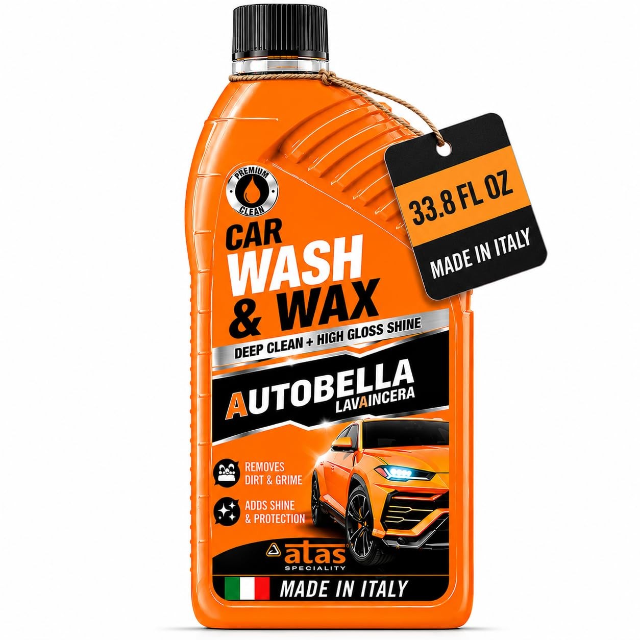 pH Neutral Car Wash Soap High Foaming Wax Safe Ceramic Glossy Finish 33.8 Oz