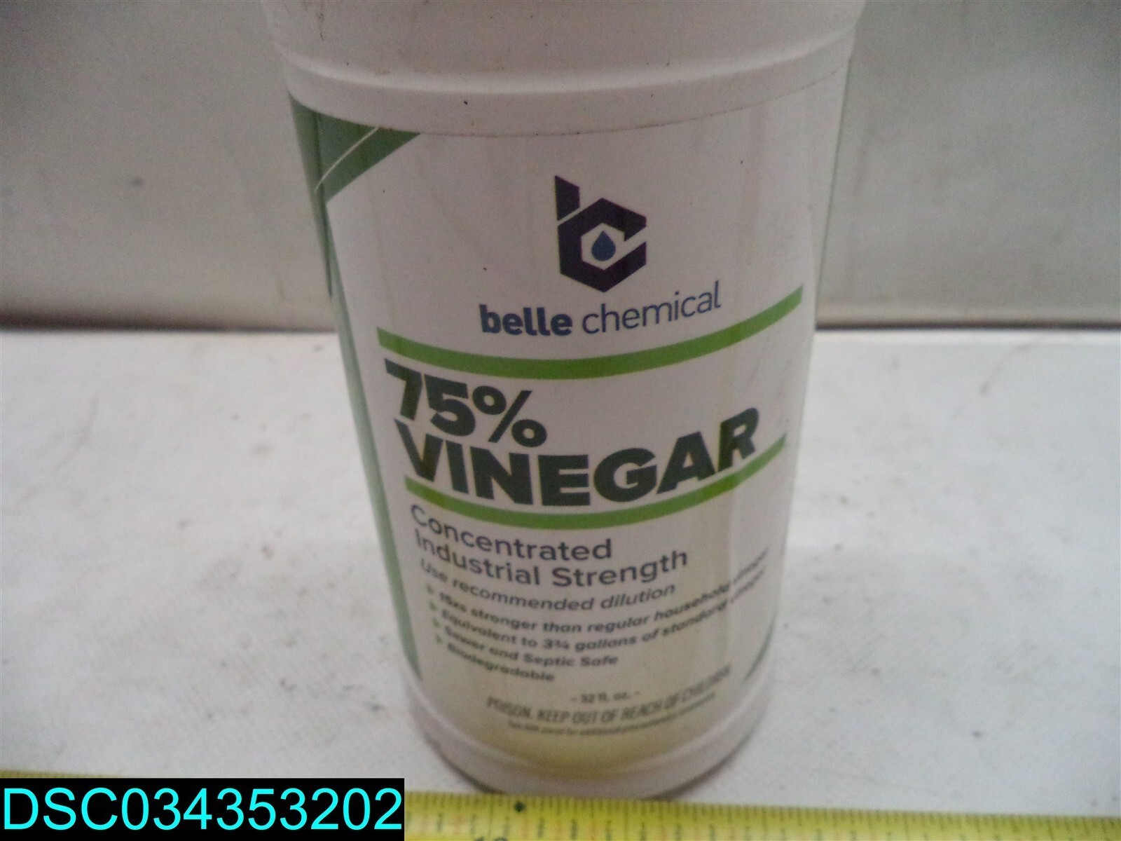 QTY=160OZ(5 X 32OZ): 75% Pure Vinegar Concentrated Industrial Grade 857329007650