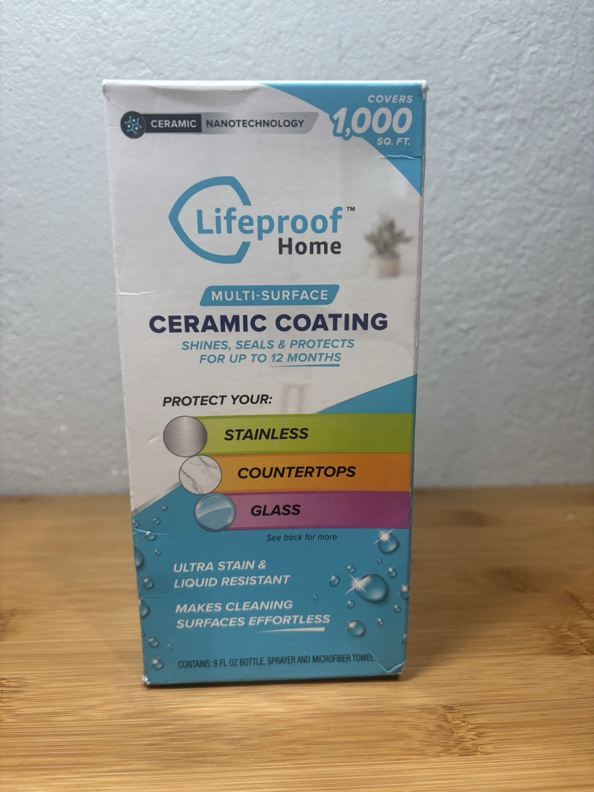 Lifeproof Home MULTI SURFACE CERAMIC COATING Spray 8 ounce towel & Bottle