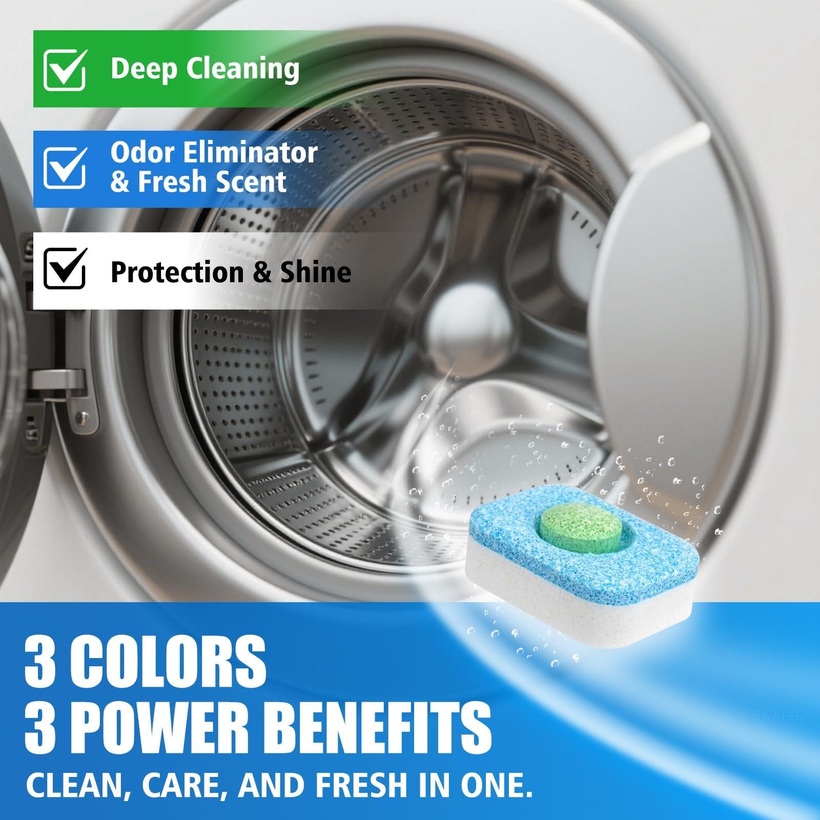 Washing Machine Cleaner Tablets – Washer Machine Cleaner Tablets for HE Front…