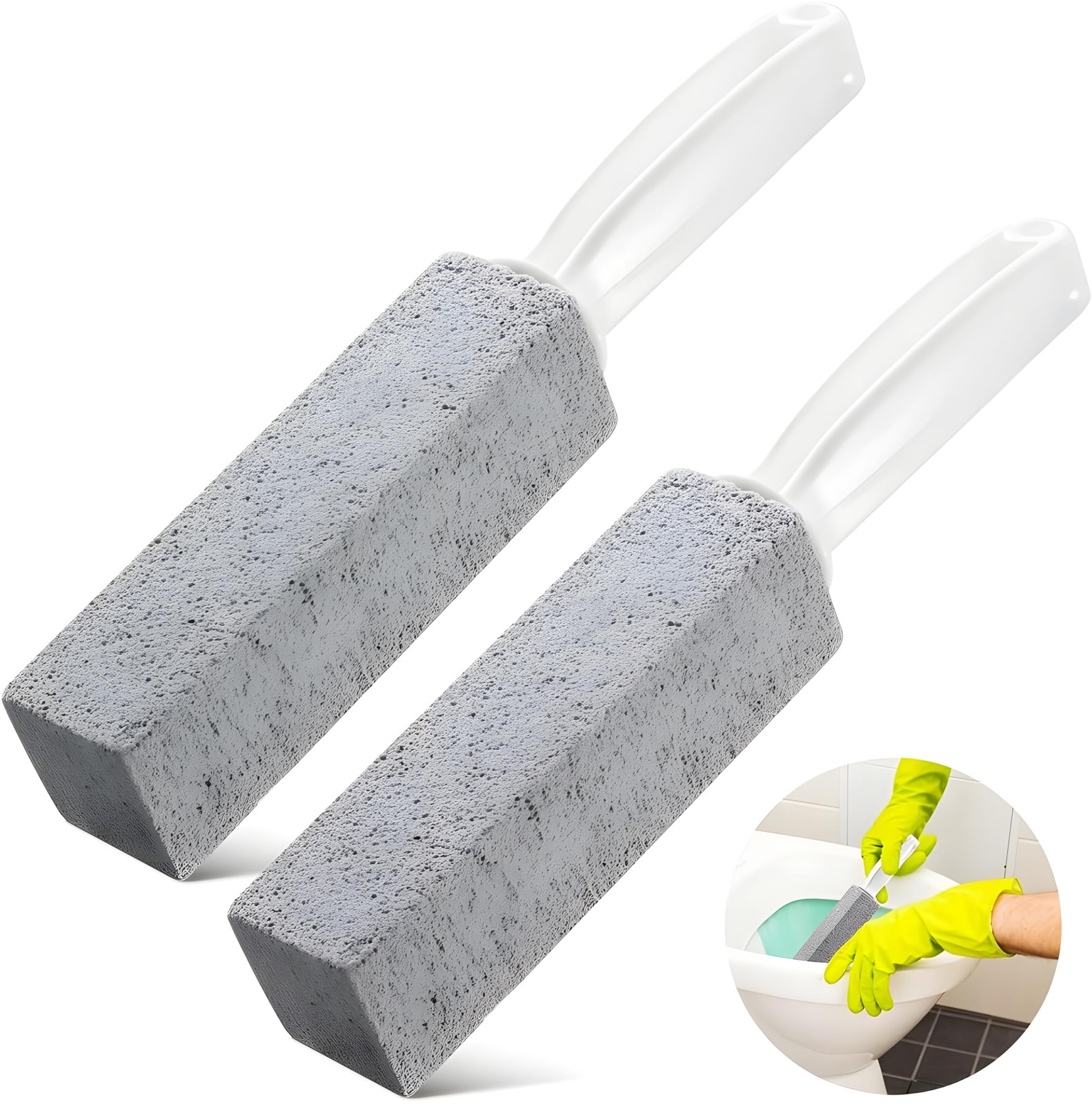 Bexter 2-Pack Value Toilet Bowl Pumice Cleaner with Handle – Removes Hard Water