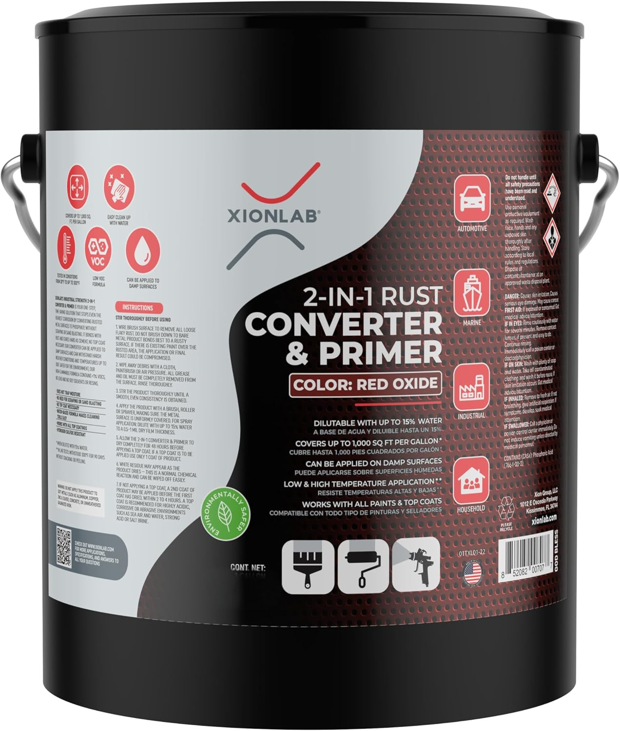 Rust Converter Metal Primer 1 Gallon Anti Rust Coating Paint USA Made