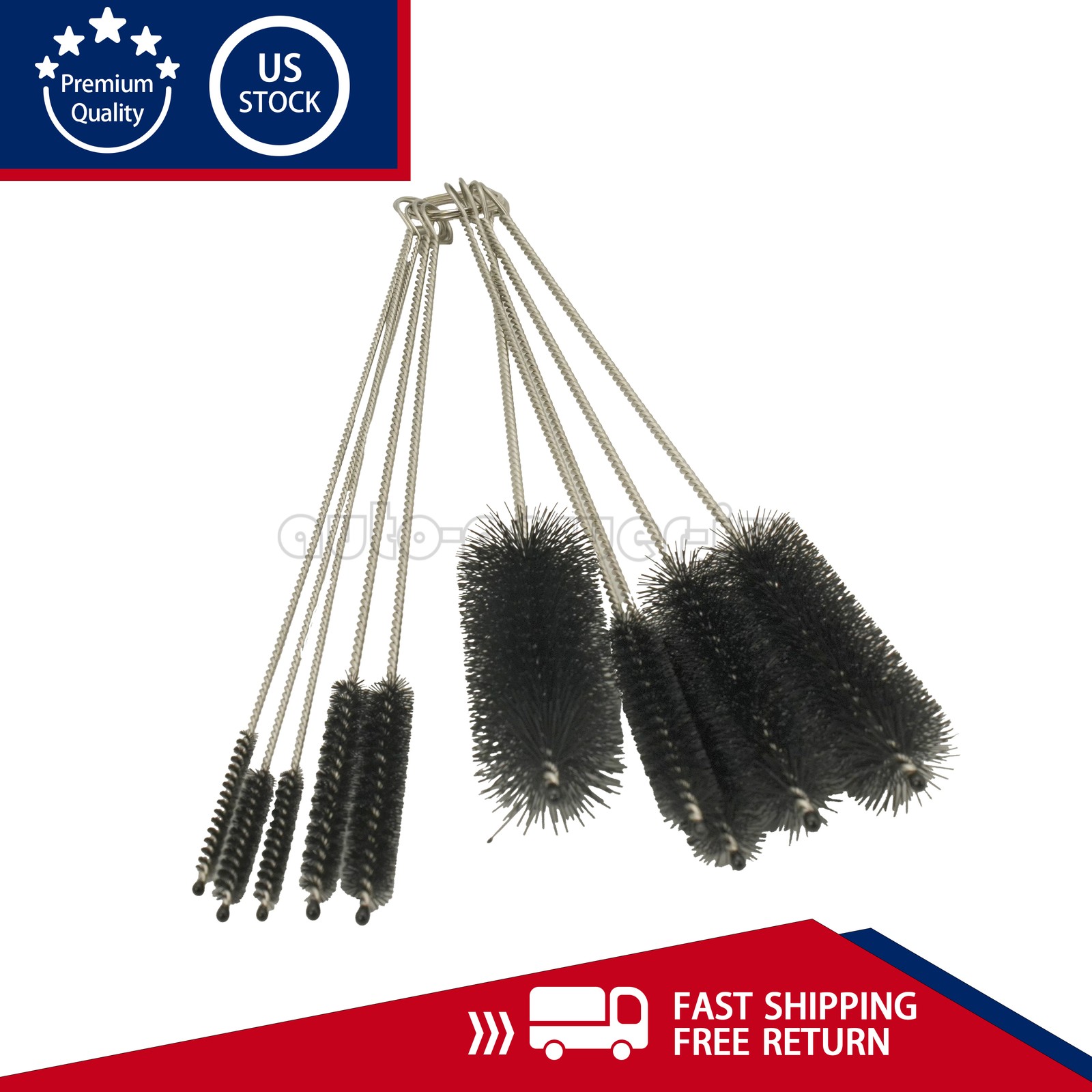 NEW 10PCS Set Nylon Straw Brush Cleaner Bottle Tube Pipe Small Long Cleaning US