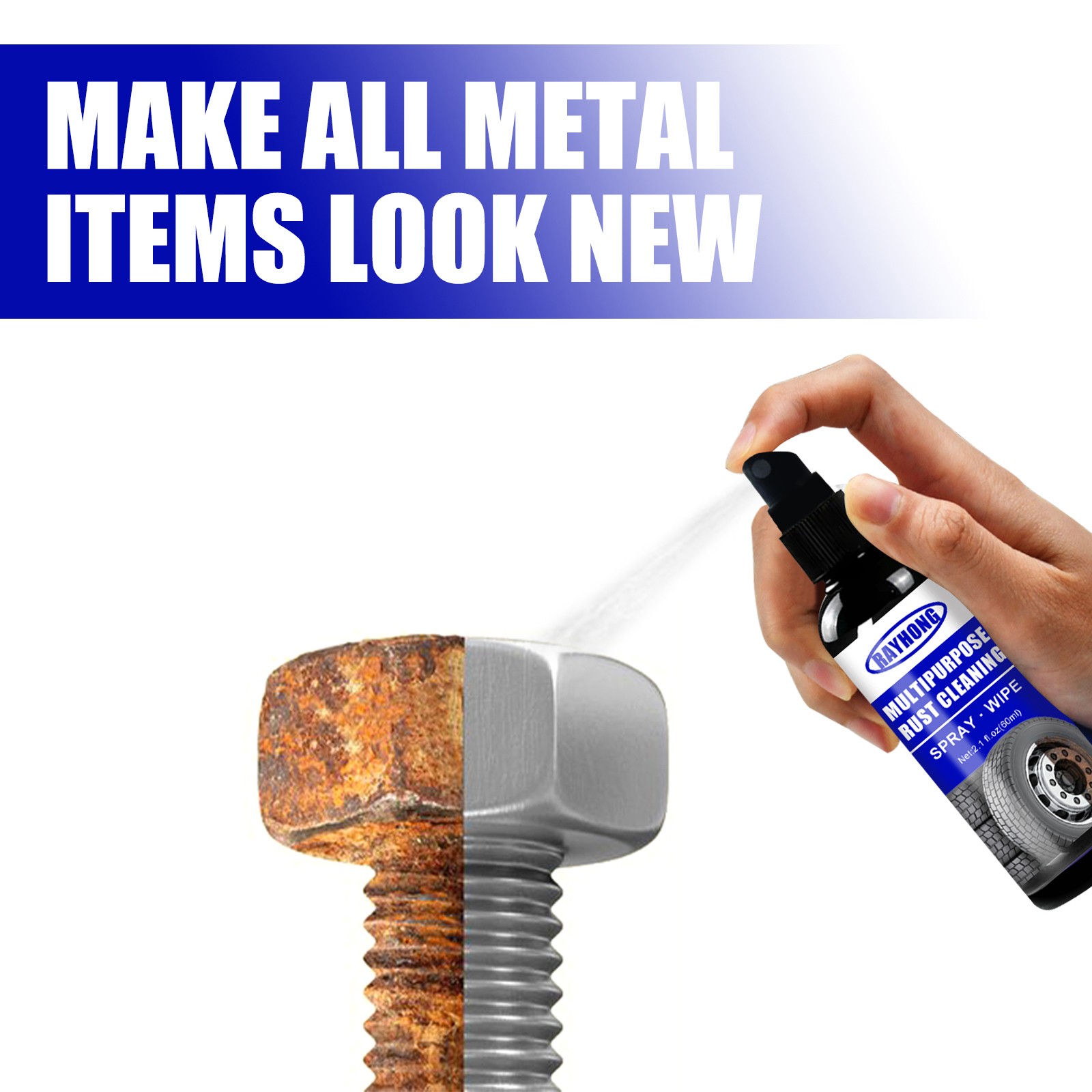 Multipurpose Rust Remover – Metal Door Window Cleaning Screws Bolt Use 🔧