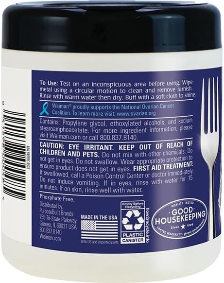 Weiman Jewelry Polish Cleaner, Tarnish Remover Wipes – 20 Count