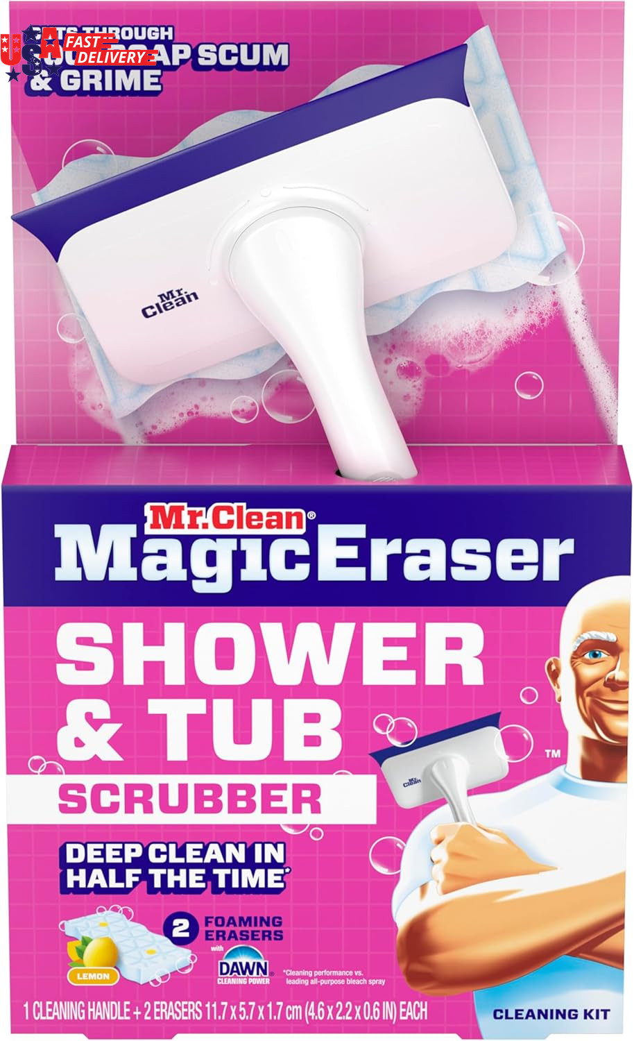 Magic Eraser Shower & Tub Scrubber, Bathroom Cleaner, All in One Bathroom Cleane