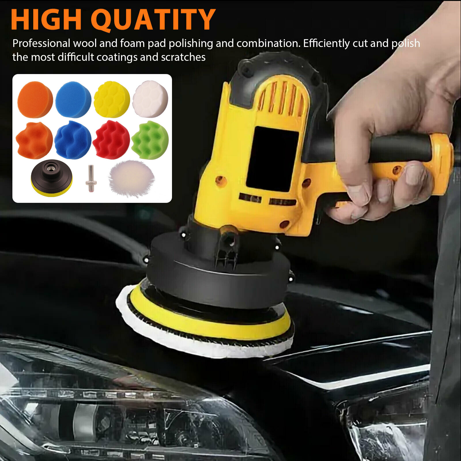 31PCS Foam Drill Polishing Pads Kit Car Hub Waxing Buffing Wheel Polisher 3/4/5″
