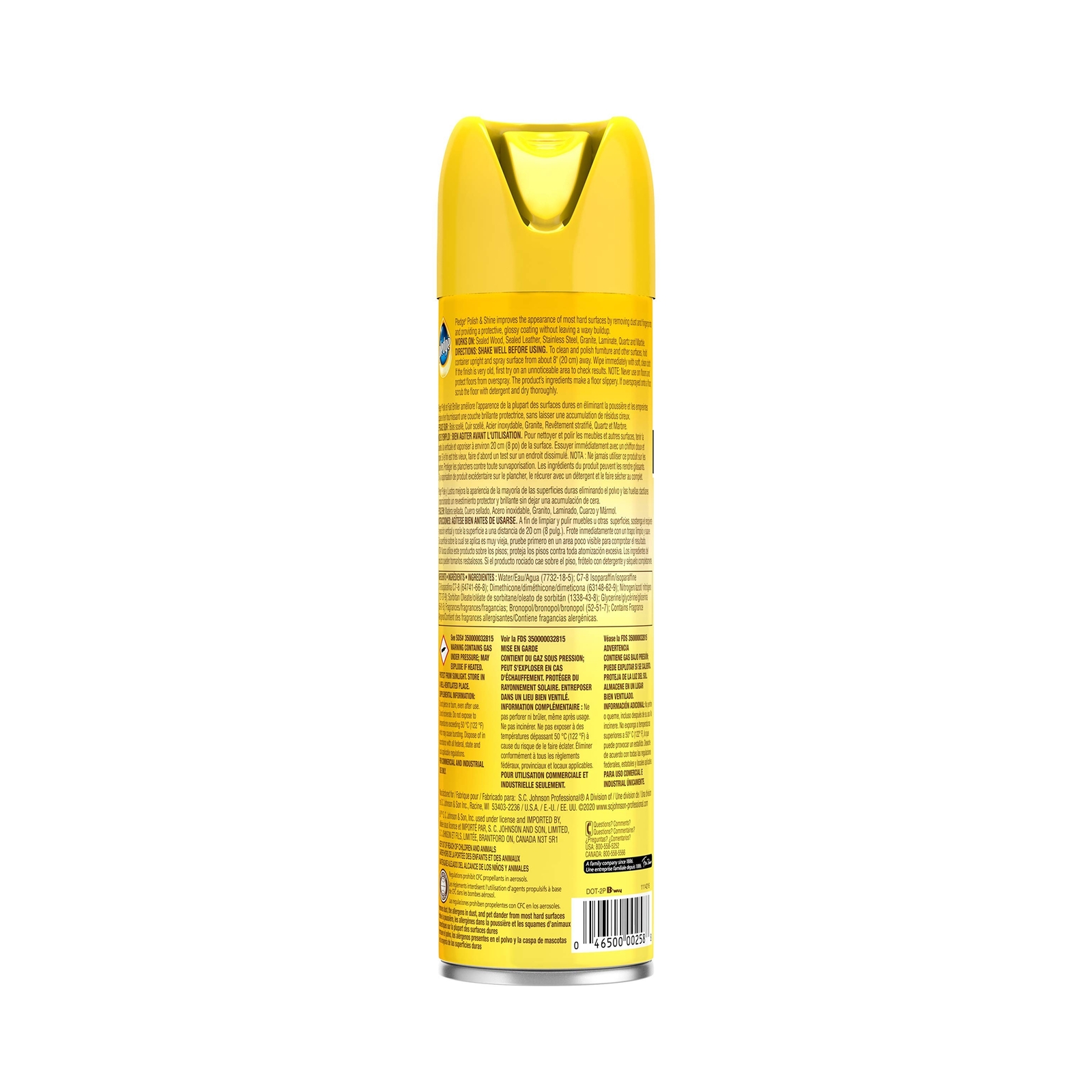 Pledge Polish and Shine for Wood Furniture and More, Lemon, White, 14.2 Oz (P…