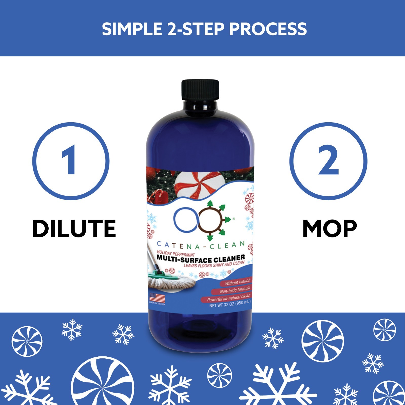 All-Natural Peppermint Scented Mop Cleaner (1 Pack) – Streak-Free Floor Cleaning