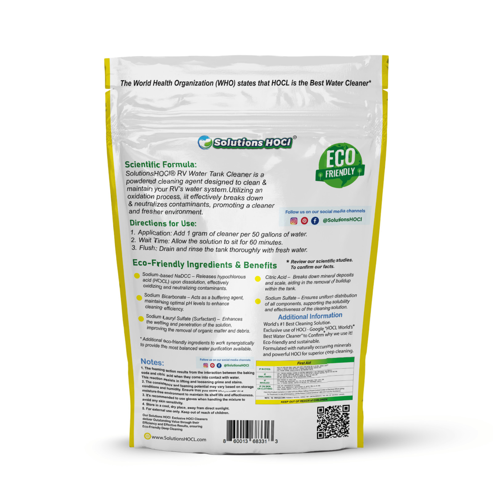 RV Water Tank Cleaner 300g – Bleach-Free Powder for Fresh & Gray Tanks