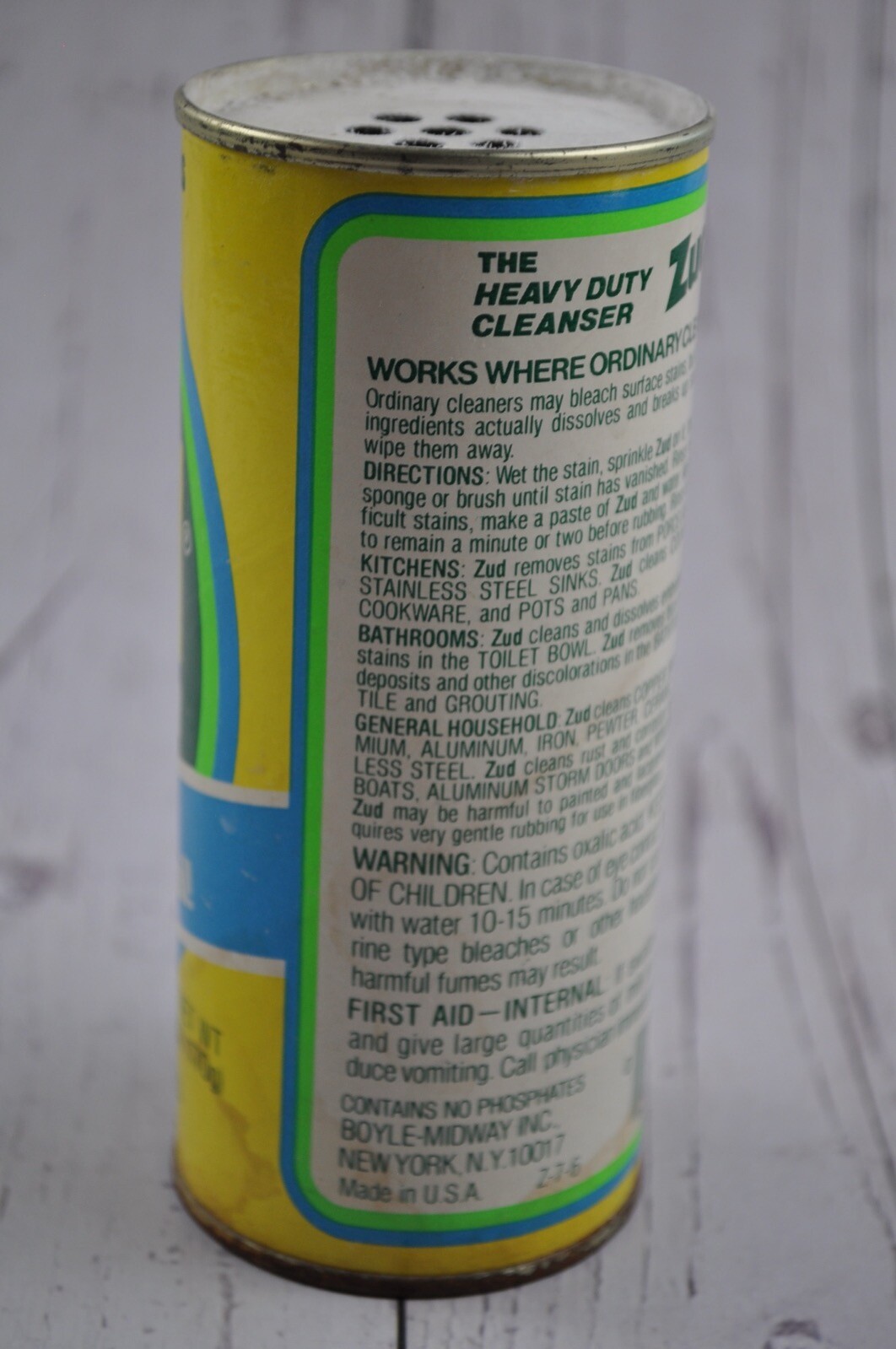 Vintage ZUD Heavy Duty Cleanser 6 Oz. Can Open Prop Display