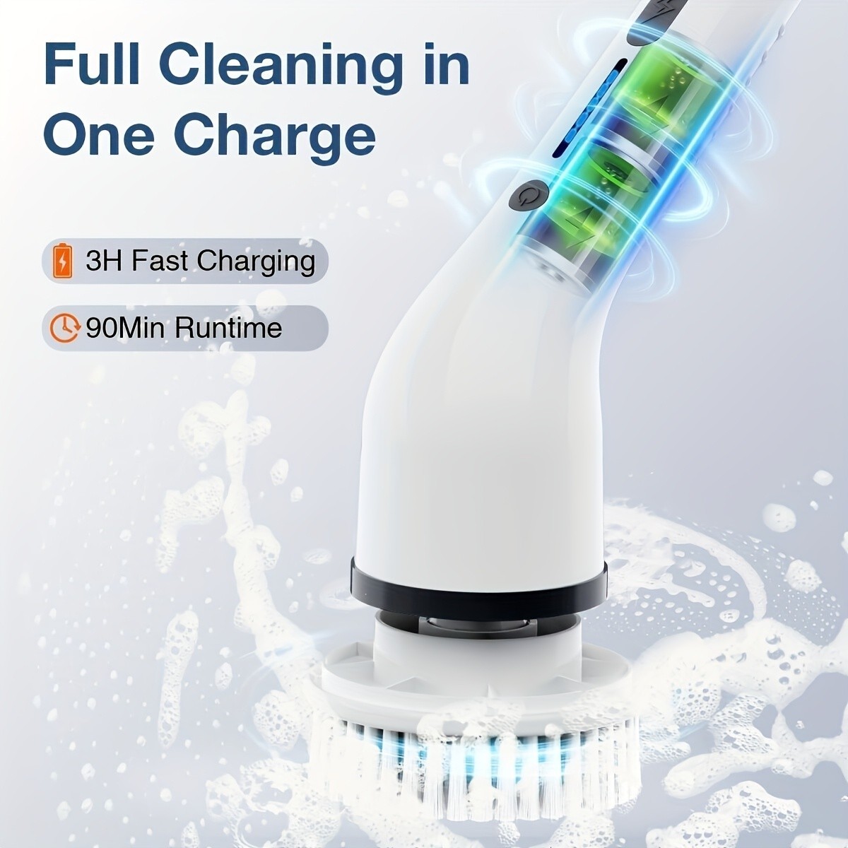 8 in 1 Electric Spin Scrubber for Bathroom, Tub, Tile, Kitchen FREE SHIPPING USA