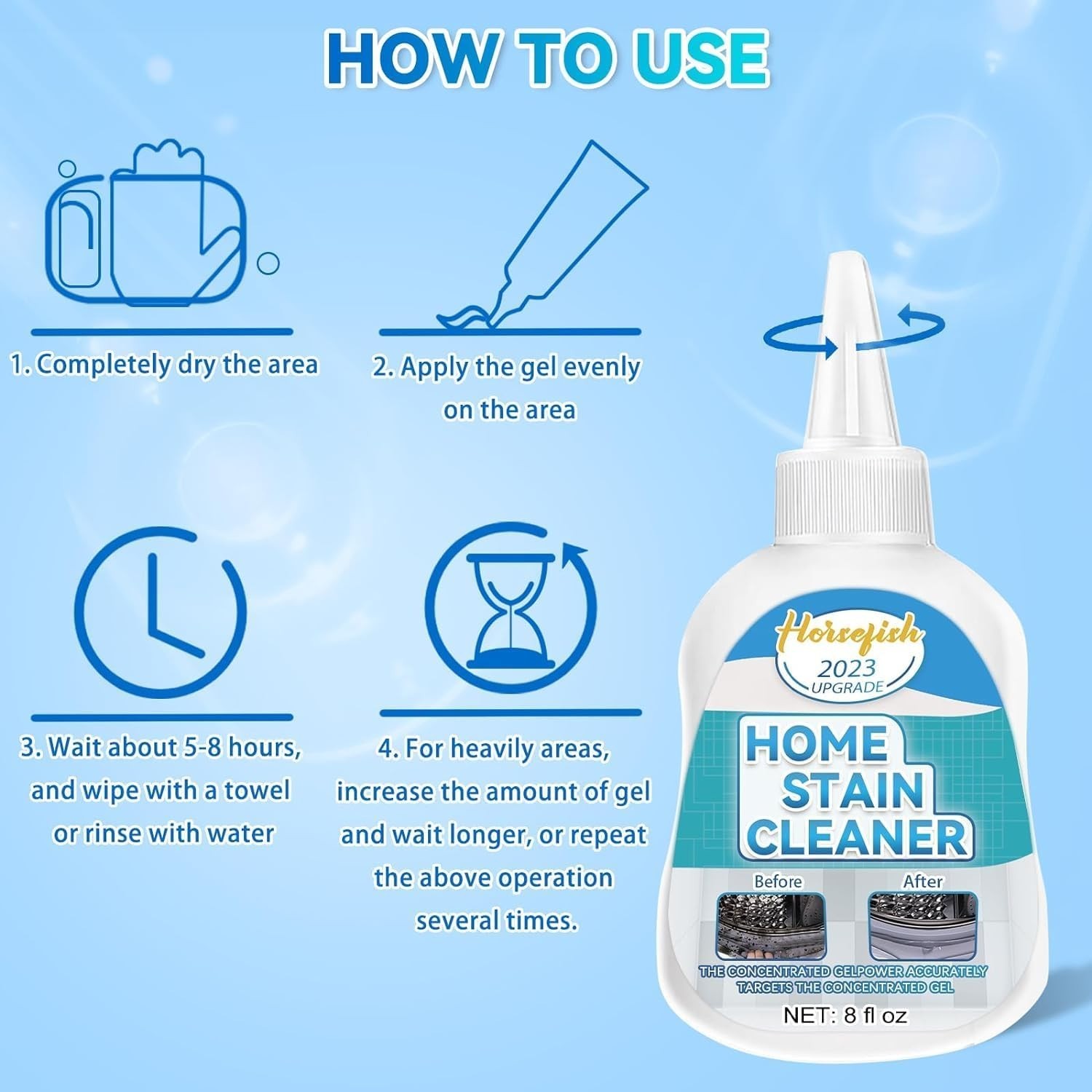 Home Remover Gel, 8 Fl Oz Household Washing Machine Cleaner for Washing Machi…