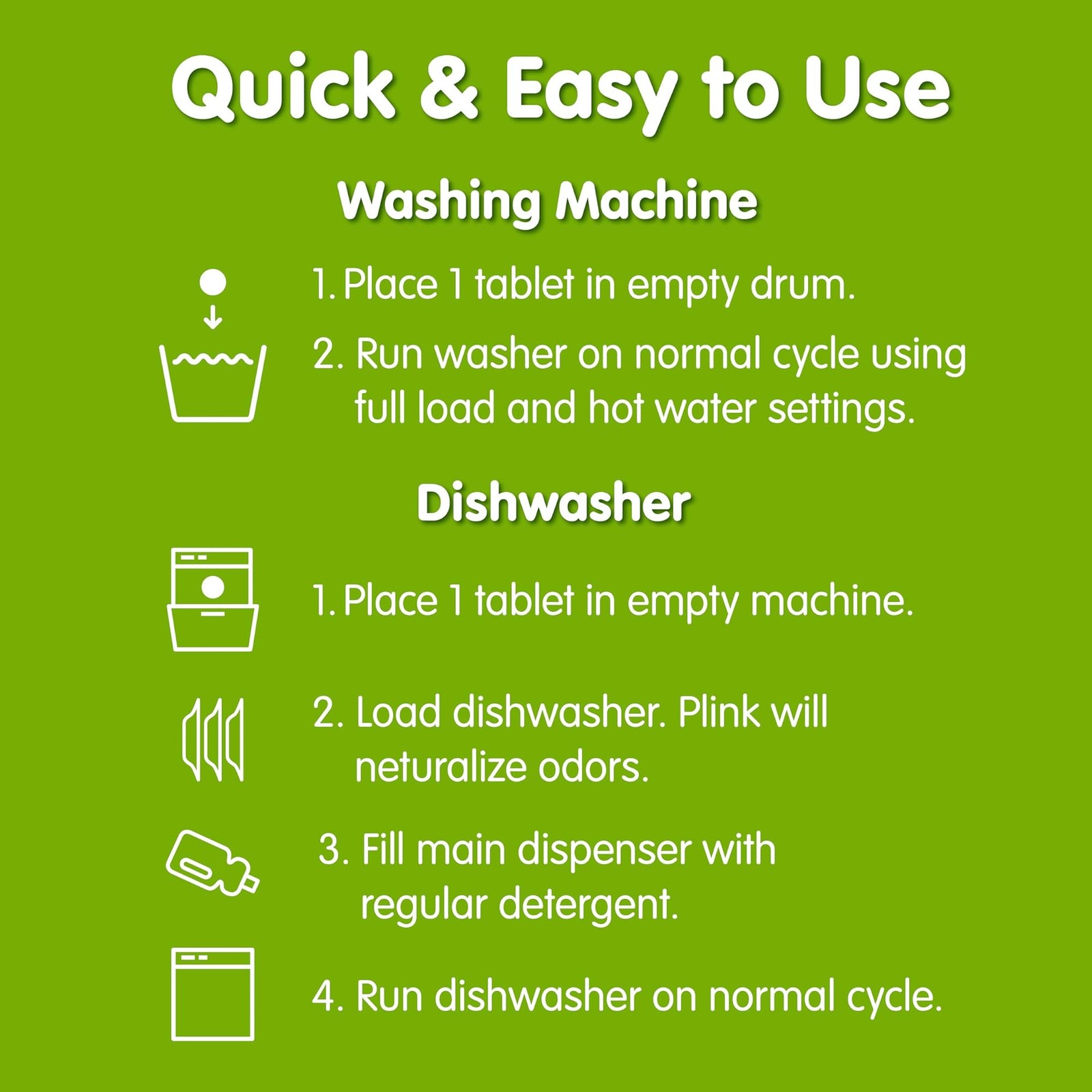 Plink Washing Machine and Dishwasher Cleaner and Freshener, Prevents Residue …