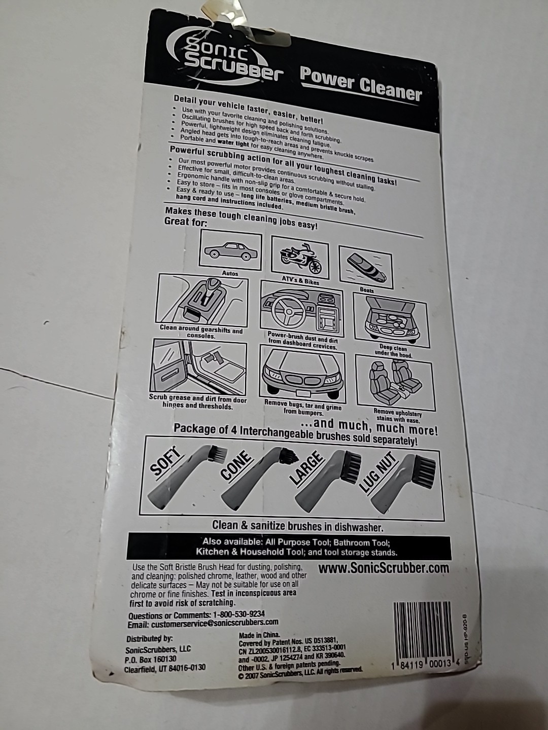 Sonic Scrubber Pro Detailer Yellow Black Auto Cleaning Tool For Cars NOS NEW