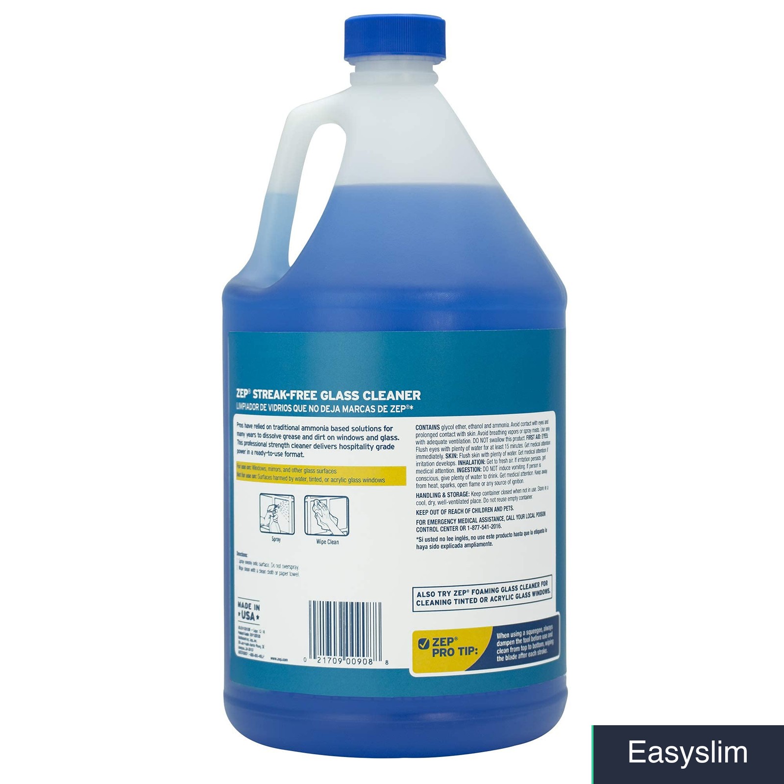 Glass Cleaner Streak-Free Formula 128 FL Ounce Bottle Solution