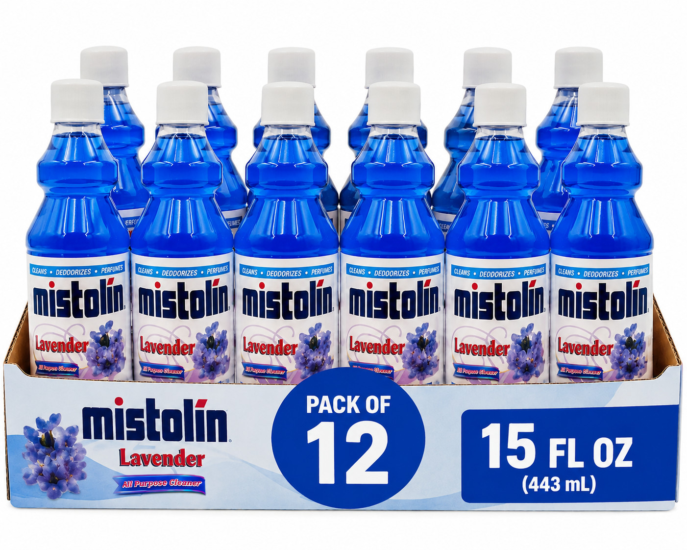 Mistolin Lavender All Purpose Cleaner Spray 15oz Multi-Surface Pack of 12