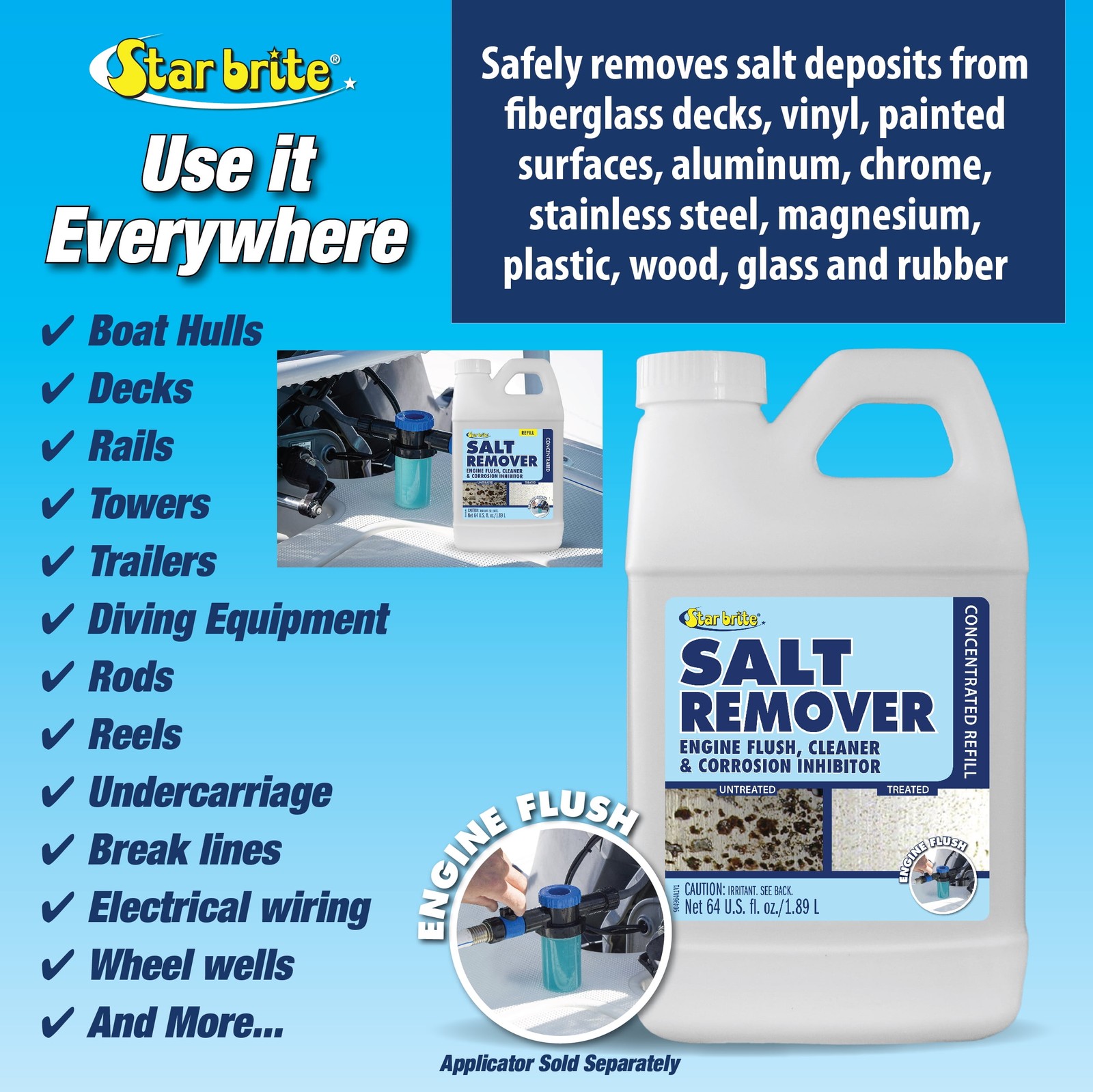 Star Brite Water-Resistant Biodegradable Formula Salt Remover, 64 oz