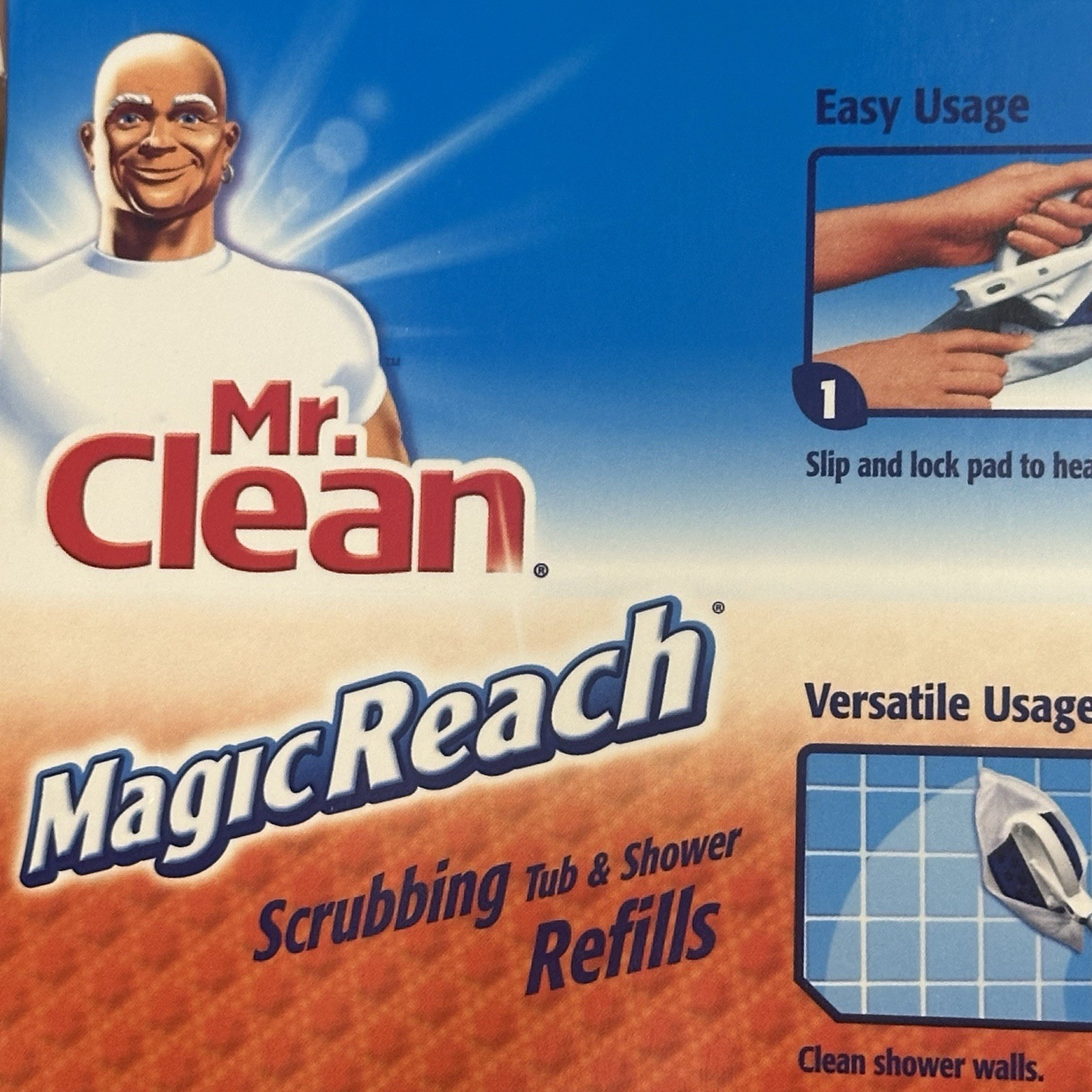 Mr. Clean Magic Reach Scrubbing Tub And Shower 8 Foaming Refill Pads NEW 2011