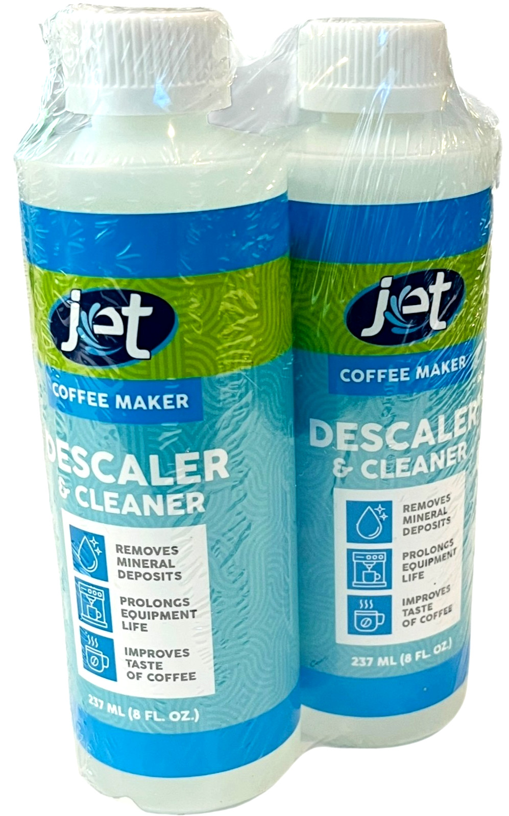 Jet Coffee Maker Descaler Cleaner – Removes Deposits / Improves Taste – LOT of 2
