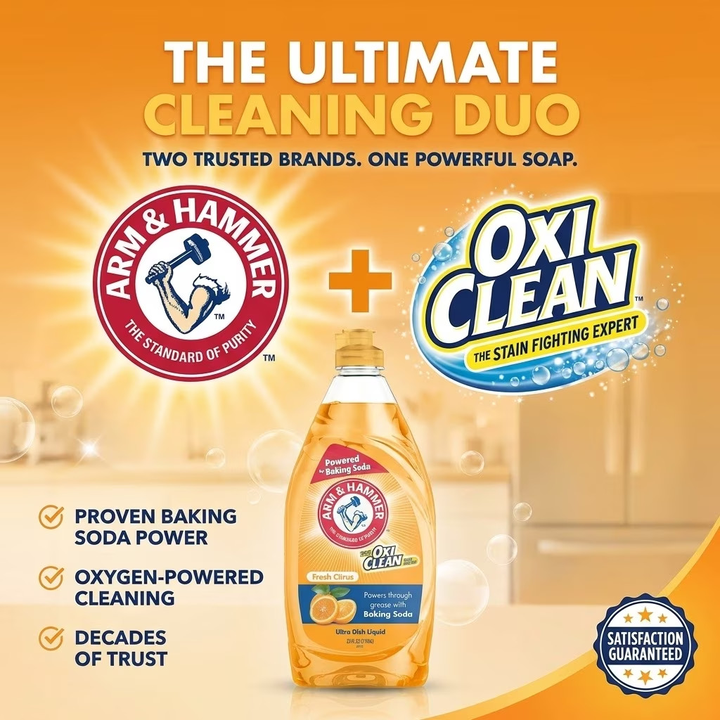 Arm & Hammer + Oxi Clean Ultra Dish Liquid Soap, Fresh Citrus, 115 oz