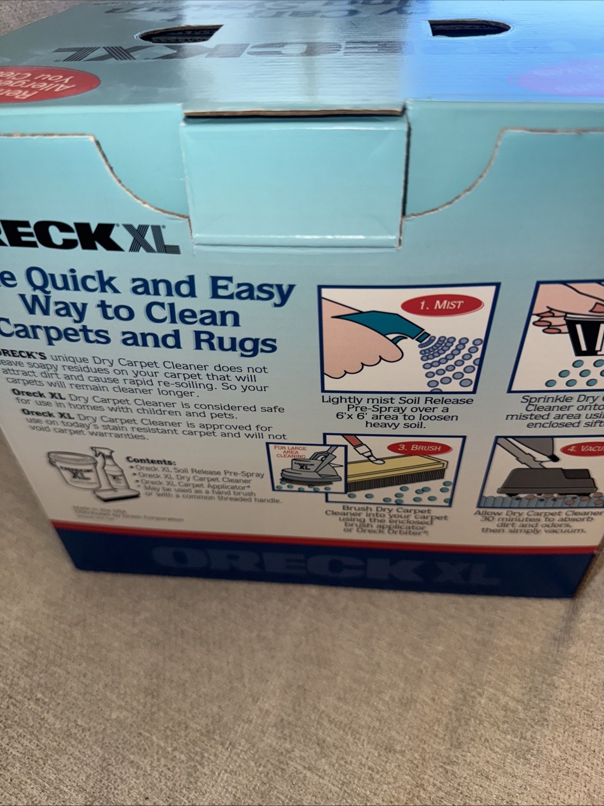 Oreck XL Dry Carpet Cleaning System Deep Clean Spray Rugs & Carpets