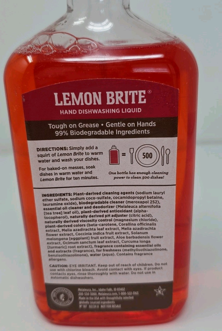 Ecosense Lemon Brite Concentrated Hand Dishwashing Liquid Tropical 16 Fl Oz NEW