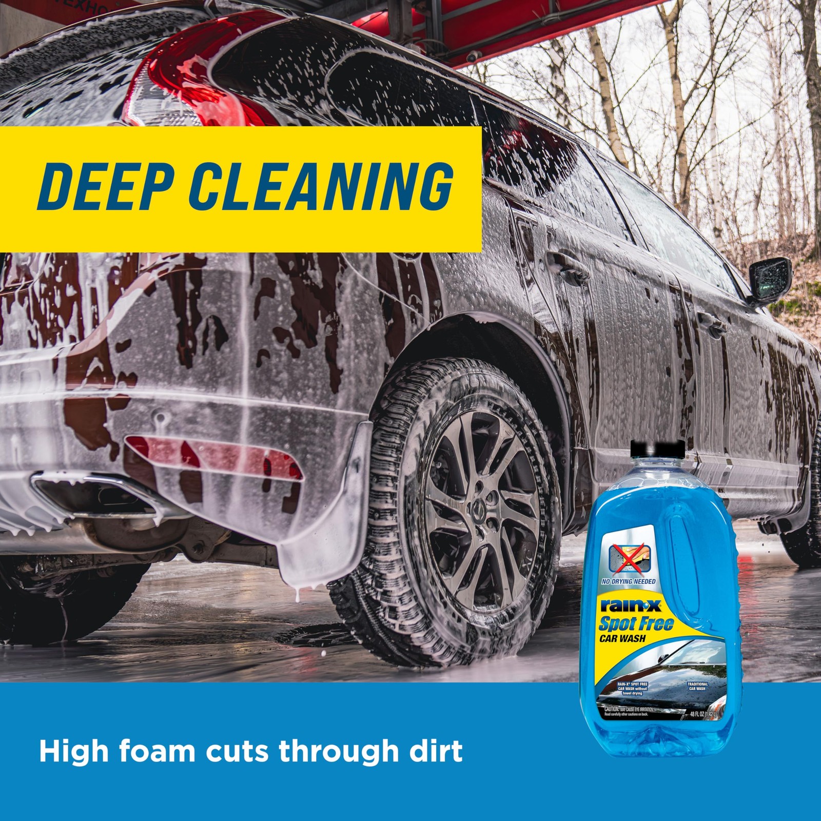 High Foam Car Wash Soap, Spot-Free Shine, Deep Cleaning, 48oz