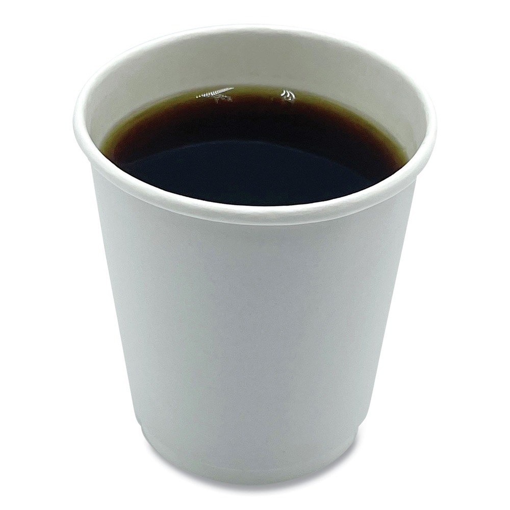 Boardwalk DW8HCUPPK 8 oz Double-Walled Paper Hot Cups – White (25/Pack) New