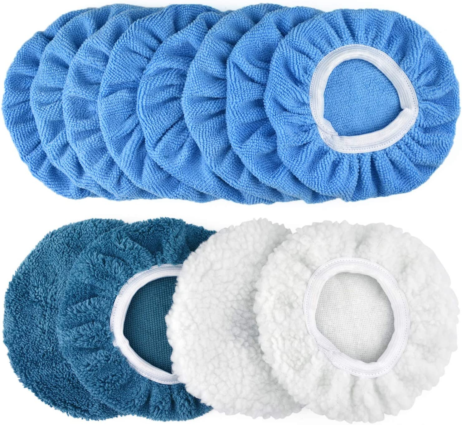 Efficient Cleaning with Microfiber Polisher Buffer Bonnets – 20PCS 5 to 6 inches