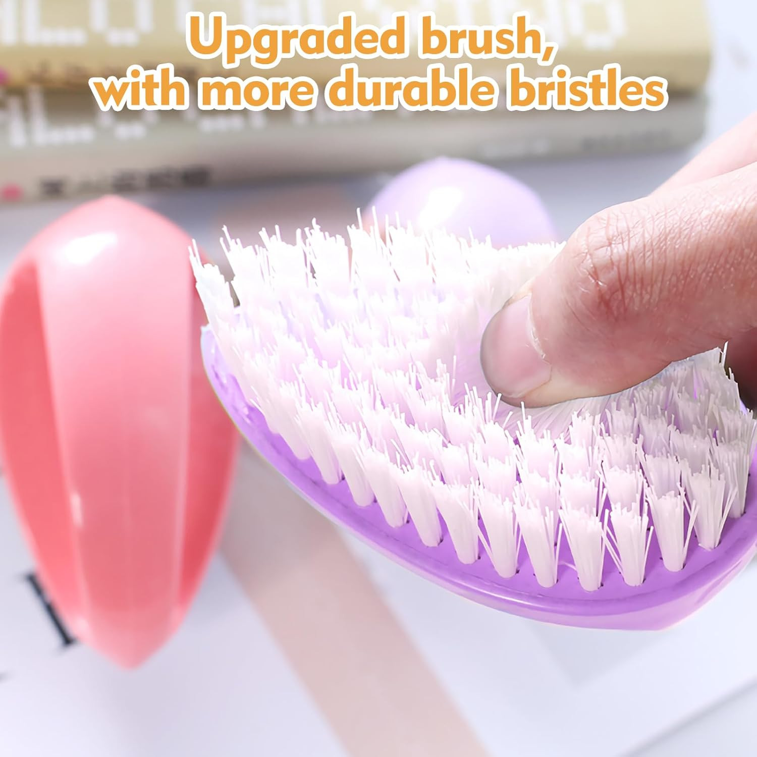 2 Pack Small Scrub Brush,Heavy Duty Stiff Nylon Bristles Cleaning Brush,Durable