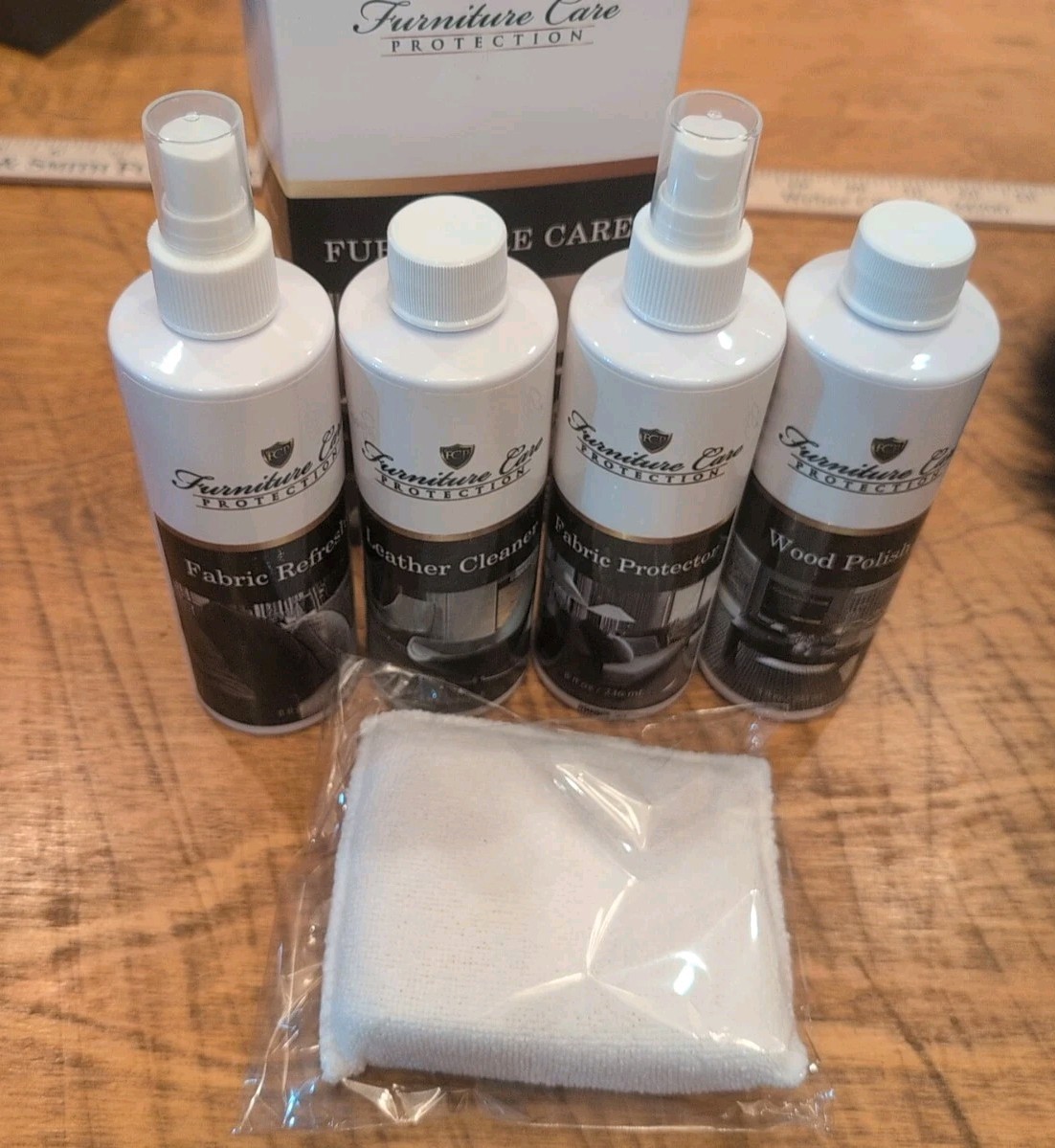Furniture Care Protection: Fabric Refresher Wood Polish Leather Cleaner 4/8oz Bo
