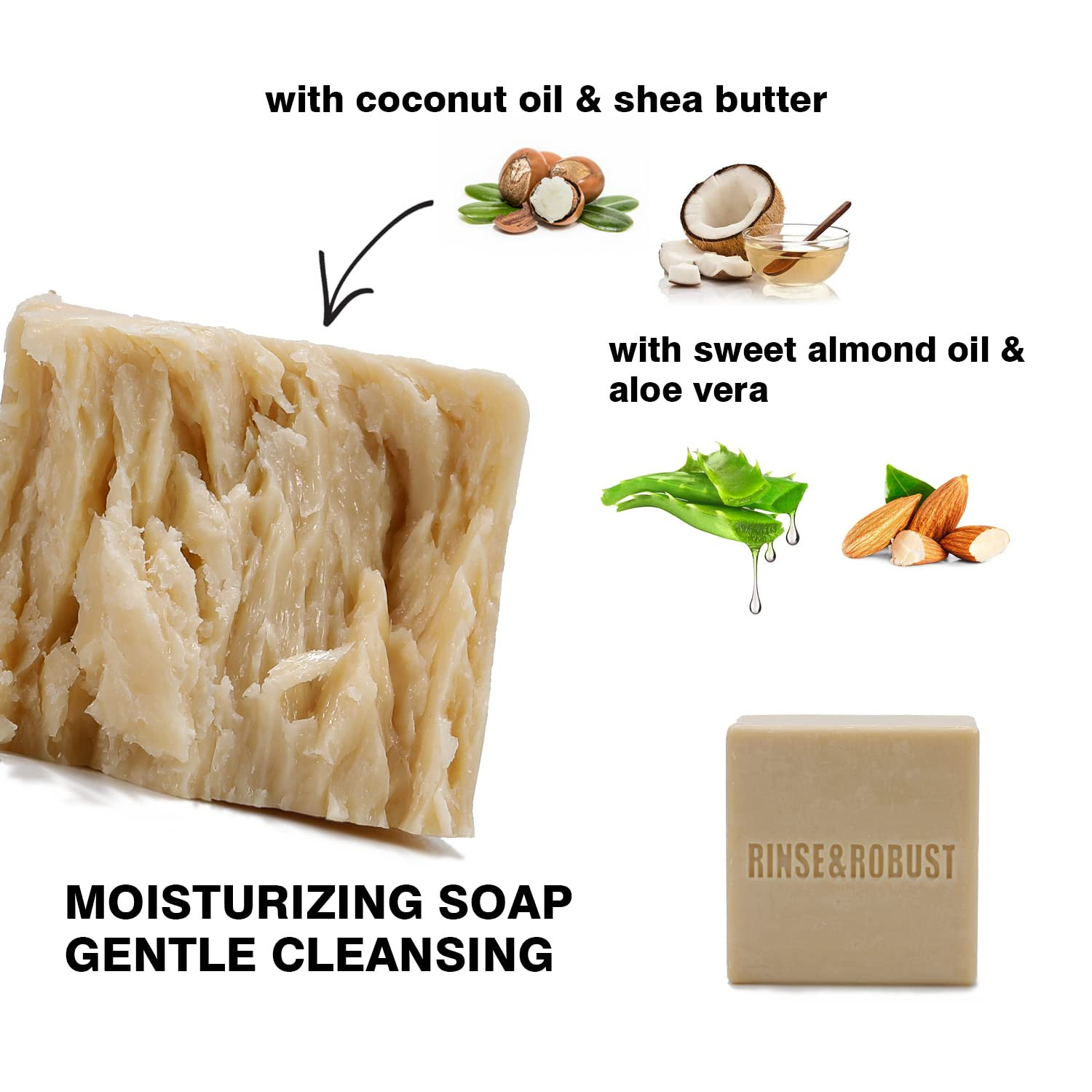 Rinse & Robust Mens Soap Bar Set 6Pcs Natural Handmade Cleansing Bar Soap Set Mo