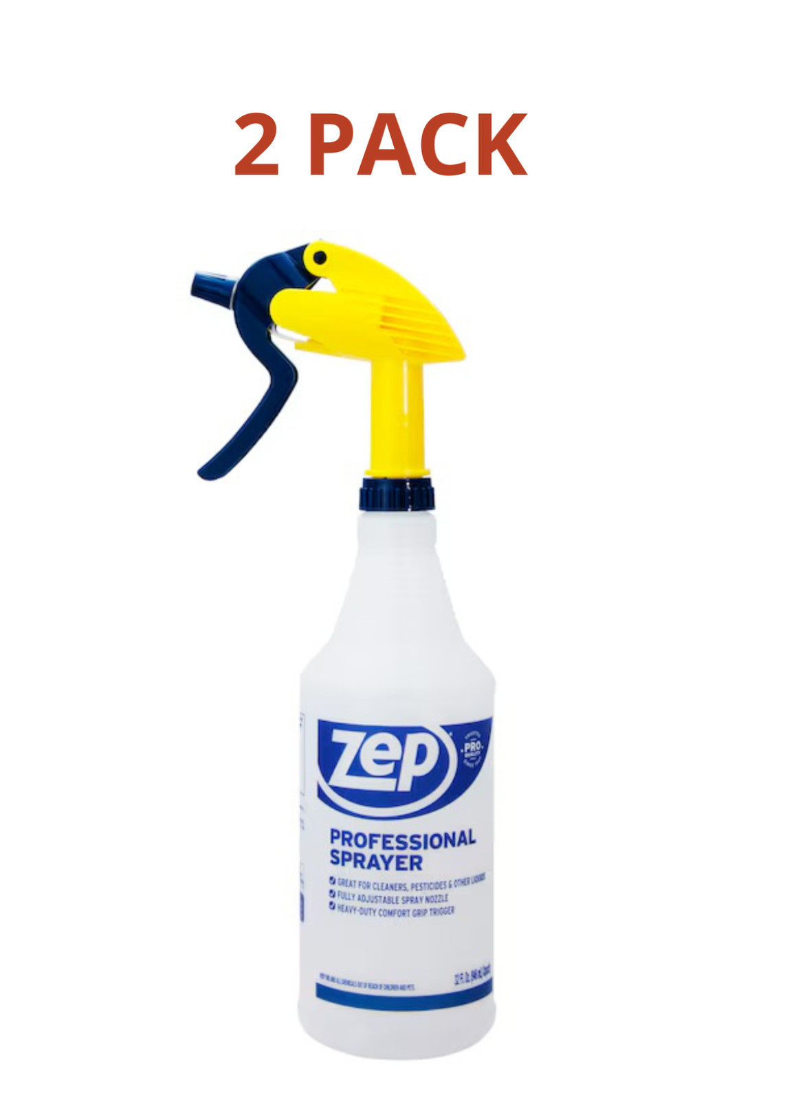 Zep Professional Spray Bottles 32oz Heavy Duty Adjustable Nozzle