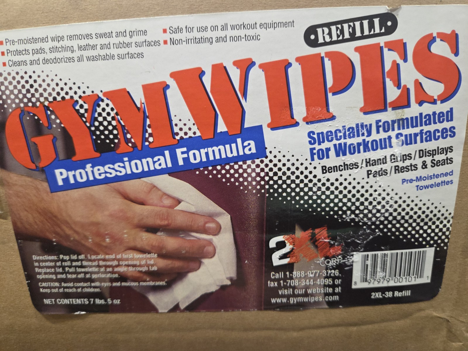 2XL 2XL38 Gym Wipes,8 in x 6 in,700 ct,PK4 60JT99