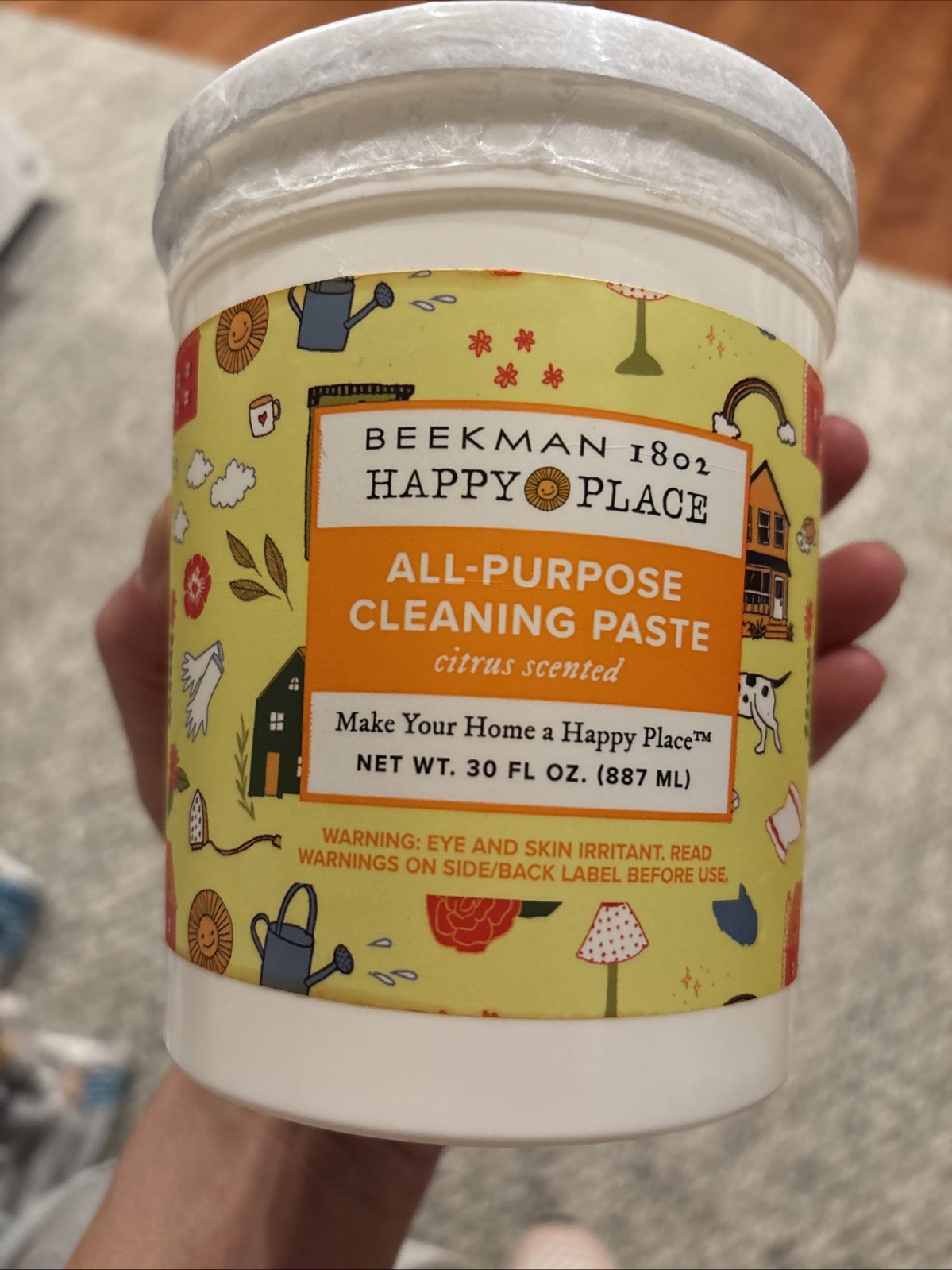 Beekman 1802 Happy Place All-Purpose Cleaning Paste, 30oz Tub, Citrus Scent