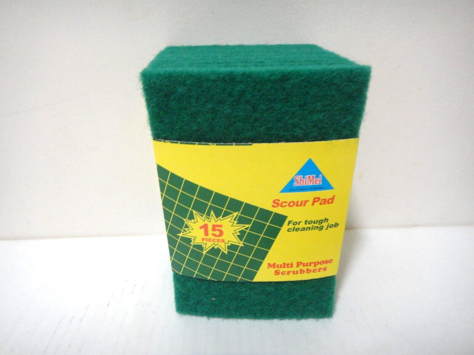 Lot 15 pcs Scouring Pads Medium Duty Home Kitchen Auto Scour Scrub Cleaning Pad