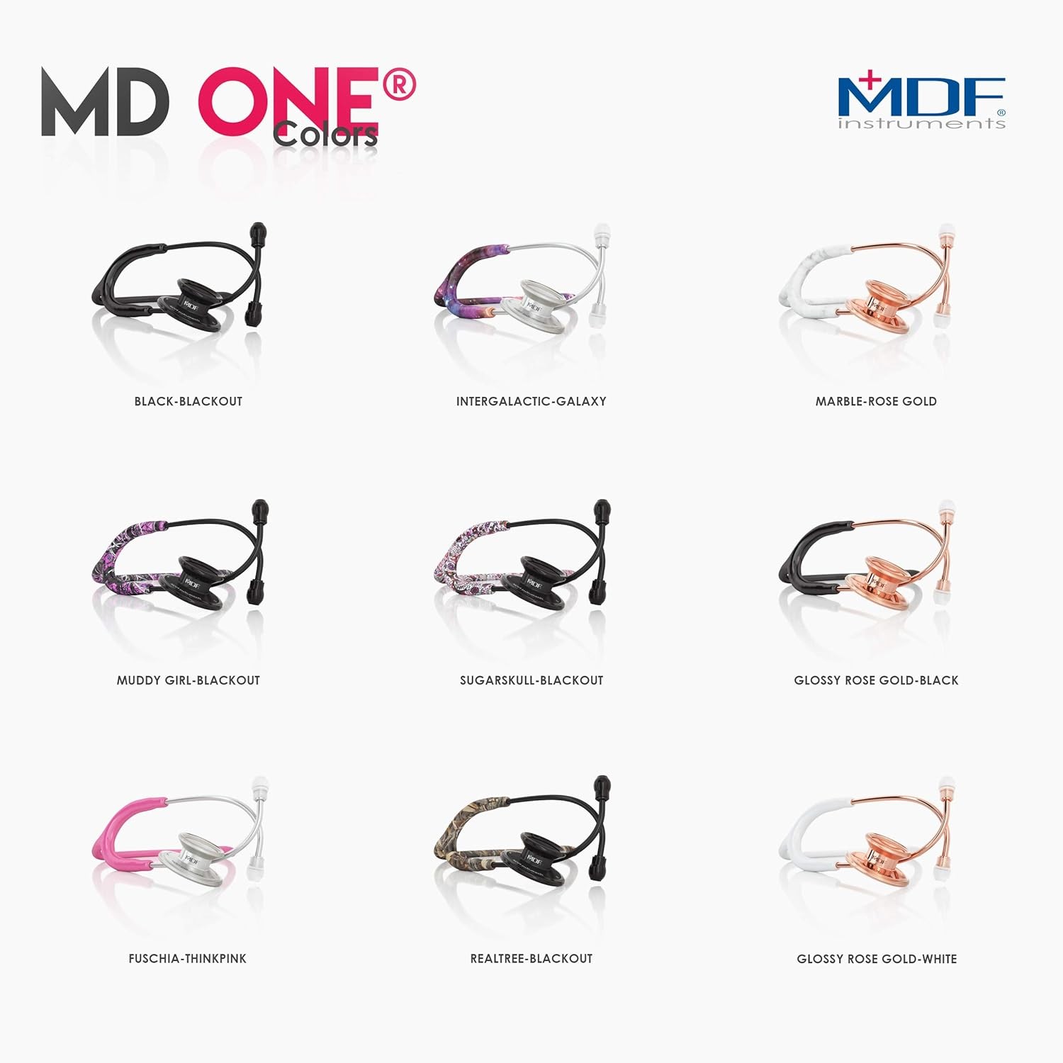 MDF Instruments MD One Premium Stainless Steel Dual Head Stethoscope, Adult, B