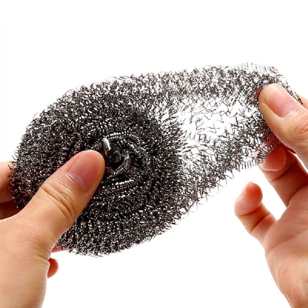 6 Pack Stainless Steel Wool Scrubber, Scrubbing Scouring Pad, Steel Wool Scru…