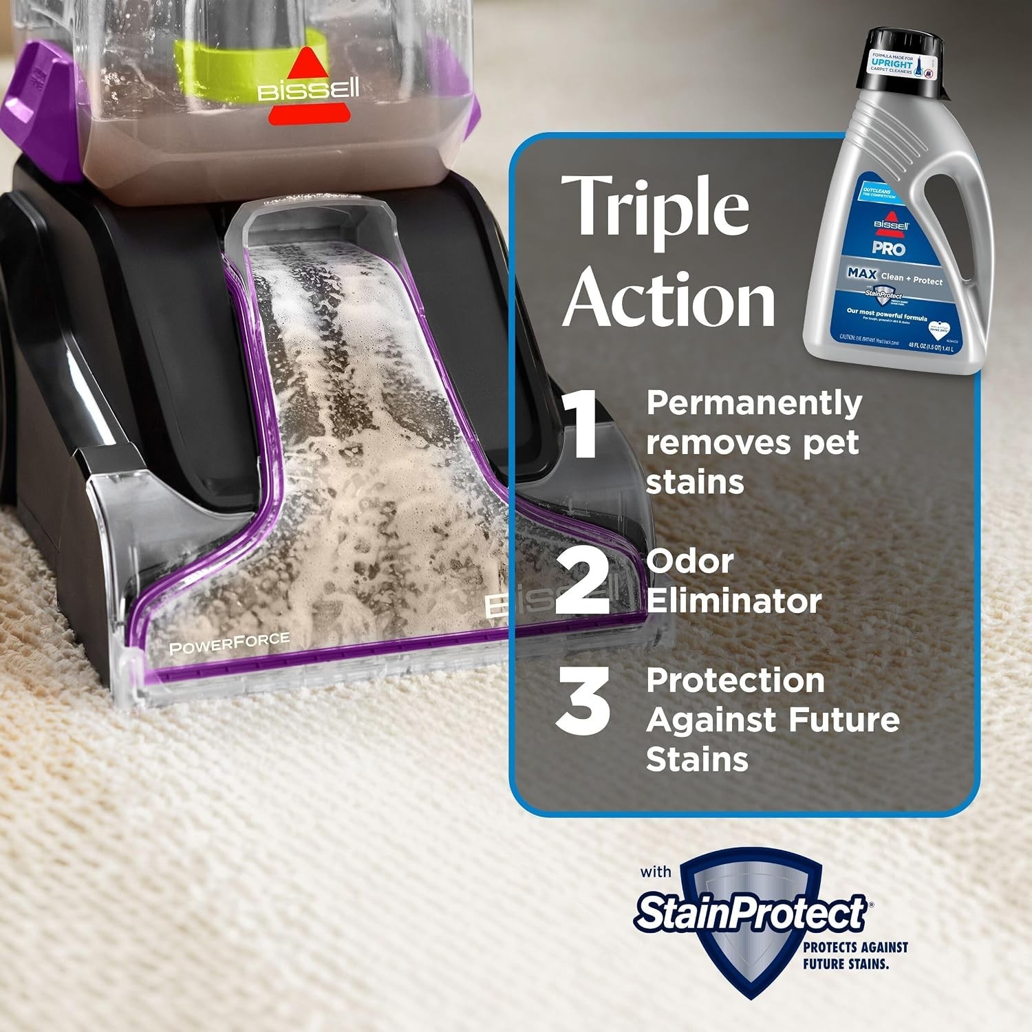 Bissell Deep Clean Pro 4X Carpet Cleaning Solution 48oz Concentrated Formula