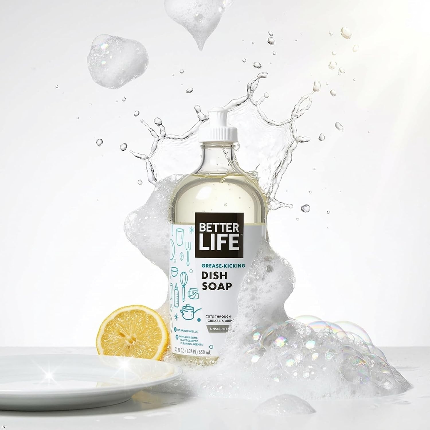 Better Life Dishwashing Soap, for Sensitive Skin 22Oz (Case of 6) – Unscented
